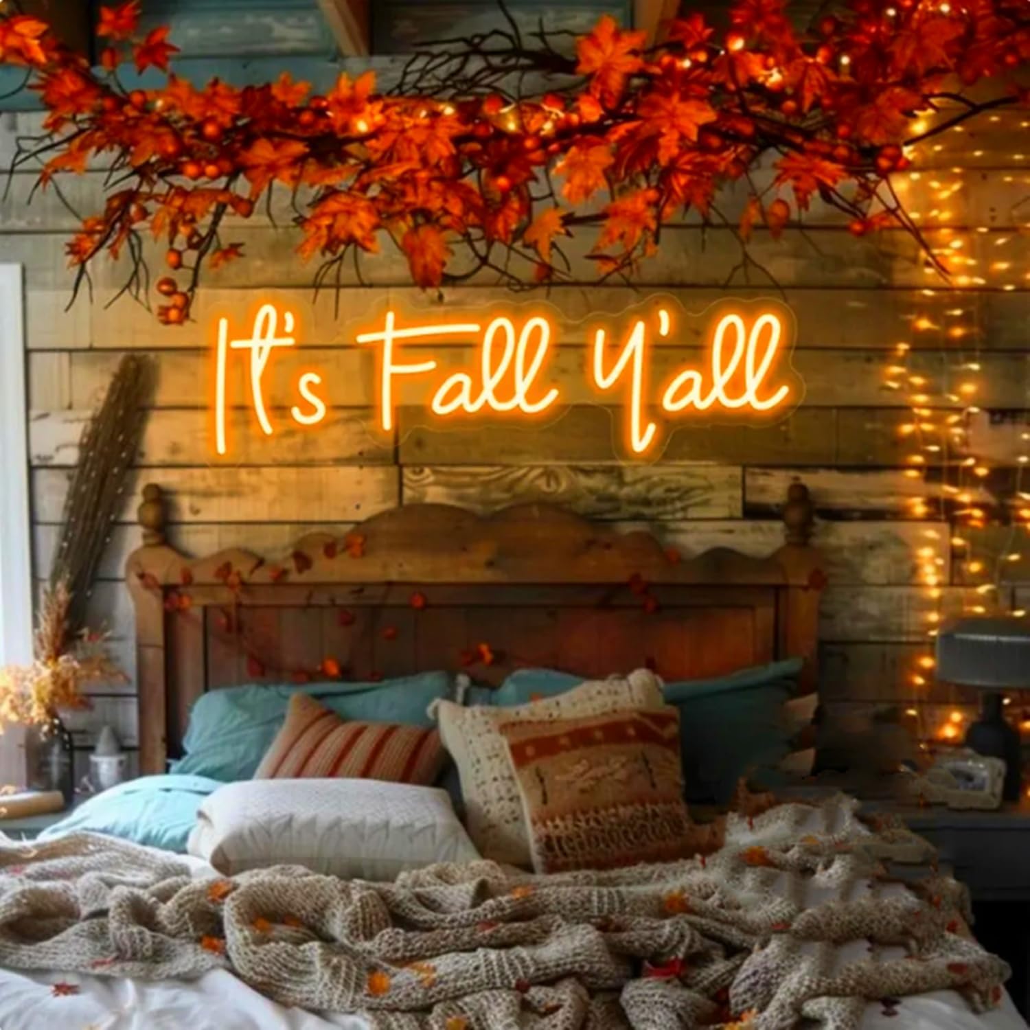 Its Fall Yall Led Neon Sign Light Wall Art Night Lamp With Dimmable Switch And Hanging Chain For Autumn Thanksgiving Home Fireplace Outdoor Garden Door Desktop Hanging Ornaments