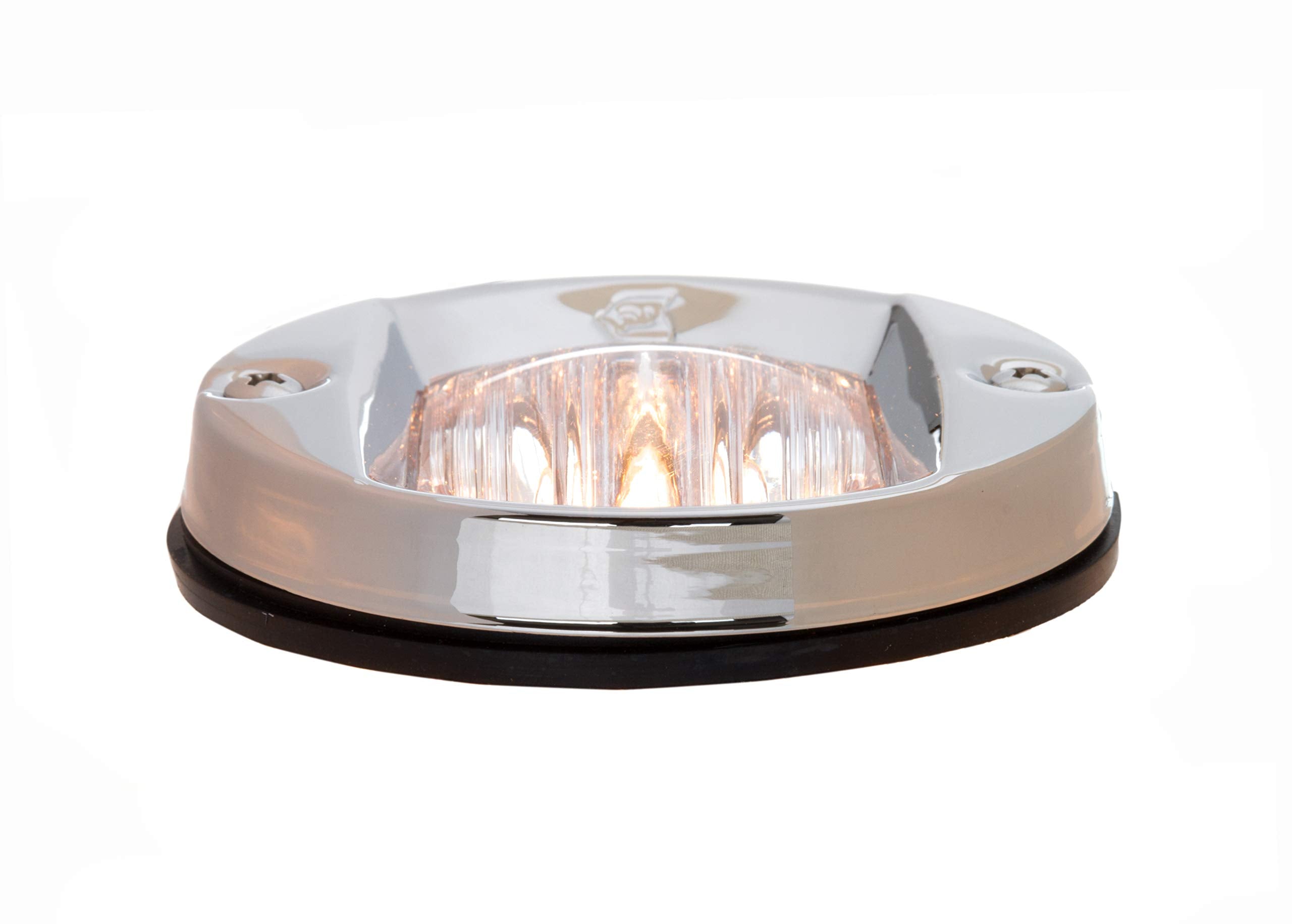 Attwood Round Incandescent Marine Boat Transom Light, 3-Inch, 7.5-Watt, Silver, Model 6356D7, One Size