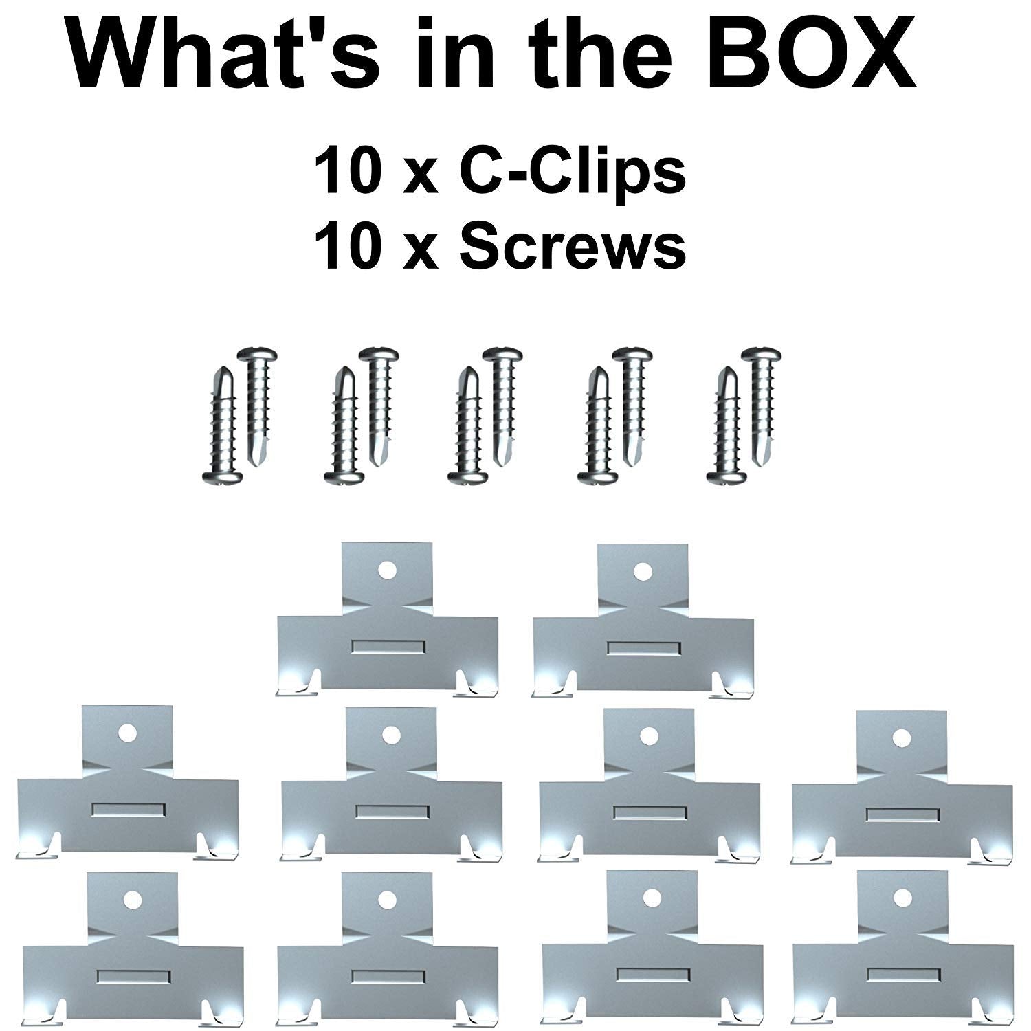 20 Pack (10 Pairs) Retrofit Recessed Downlight Housing C Clips With Self Tapping Screws For Down Light Can Lighting. Works With