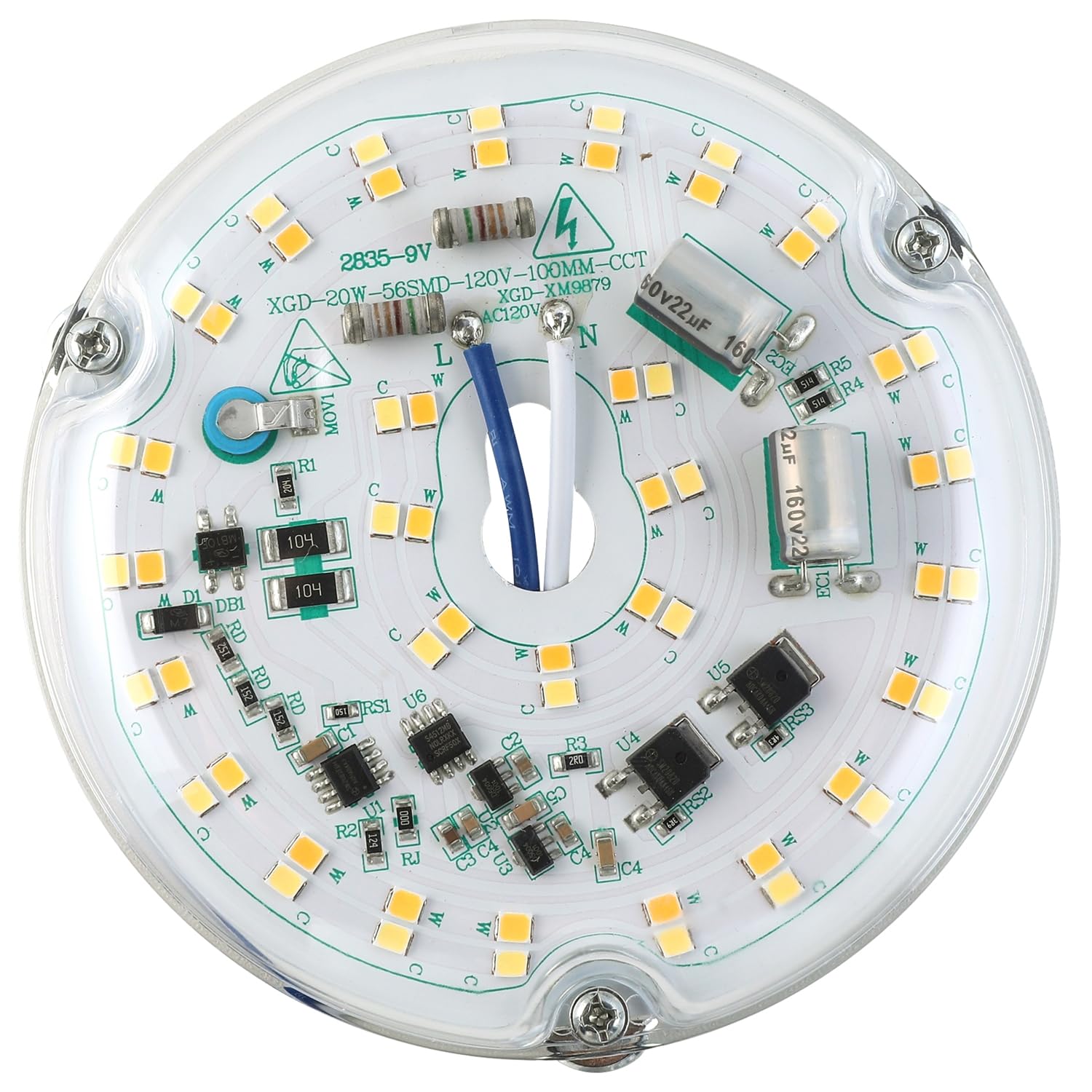 HAOLEDI 4 20W LED Ceiling Fan Light Retrofit Kit, 3CCT 3000K/4500K/5000K, ETL Listed Dimmable,