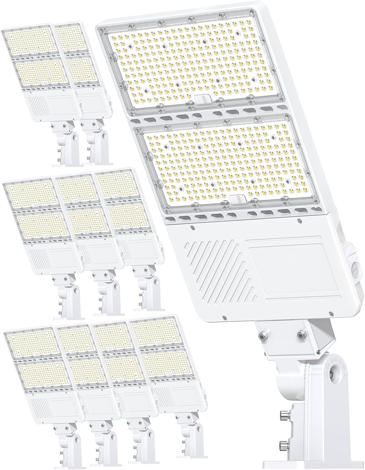 OPENLUX 10 Pack 320W LED Parking Lot Light with Photocell Commercial LED Shoebox Lights 5000K IP65 Outdoor Area Sport Court Street Road Lighting AC100~277V Arm & Slip Fitter Mount