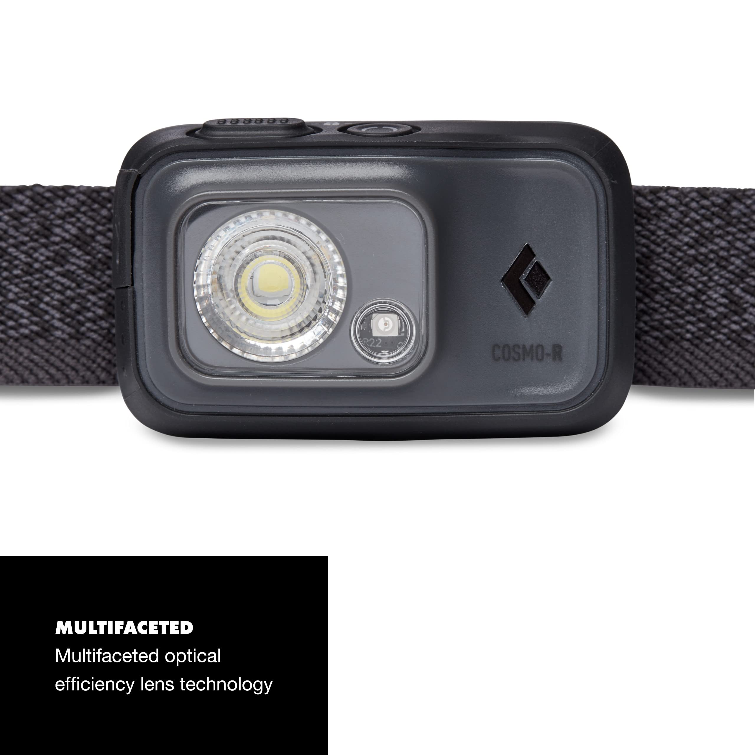 Black Diamond Cosmo 350-R Rechargeable Led Headlamp, Waterproof And Dimmable Headlamp For Camping, Hiking, Running, With Red Lig