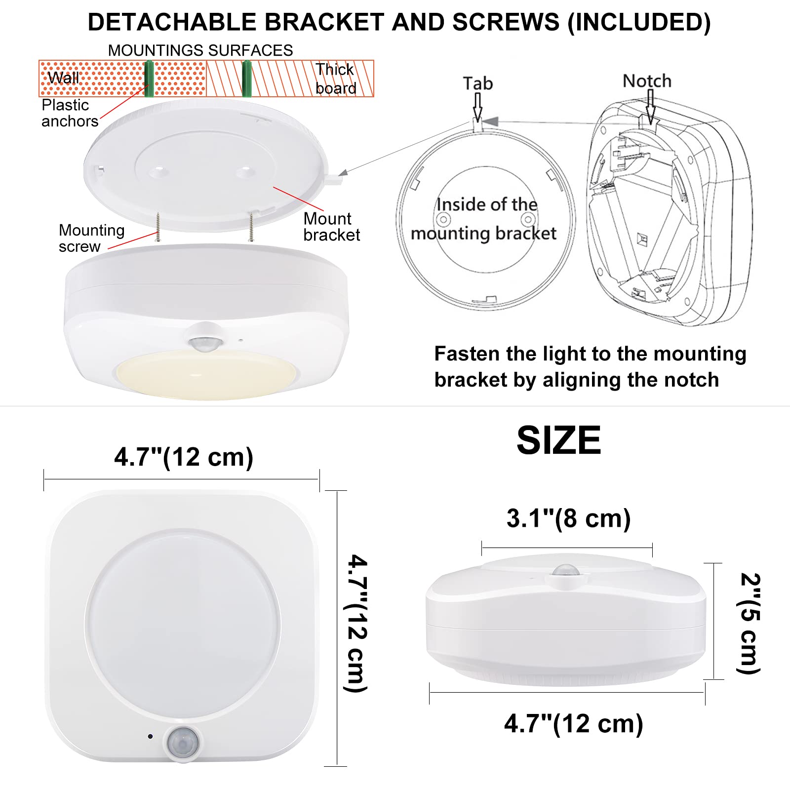 Bigmonat Cordless Shower Light With Remote And Timer, Motion Sensor Ceiling Light, Battery Operated Light For Shower Bedroom Hal