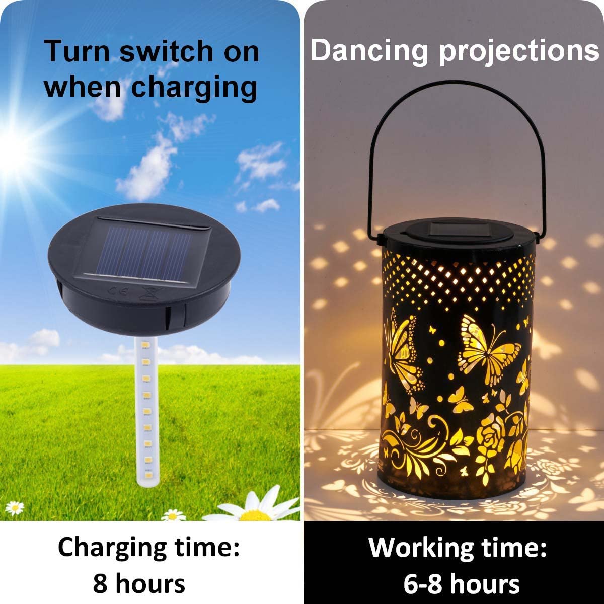 ORIGARDEN Solar Lantern Replacement Top - Waterproof Garden Decor, Warm White, 3.15 inch Dancing Lantern, Model US 3.15" Dancing Lantern Repl-top 02
