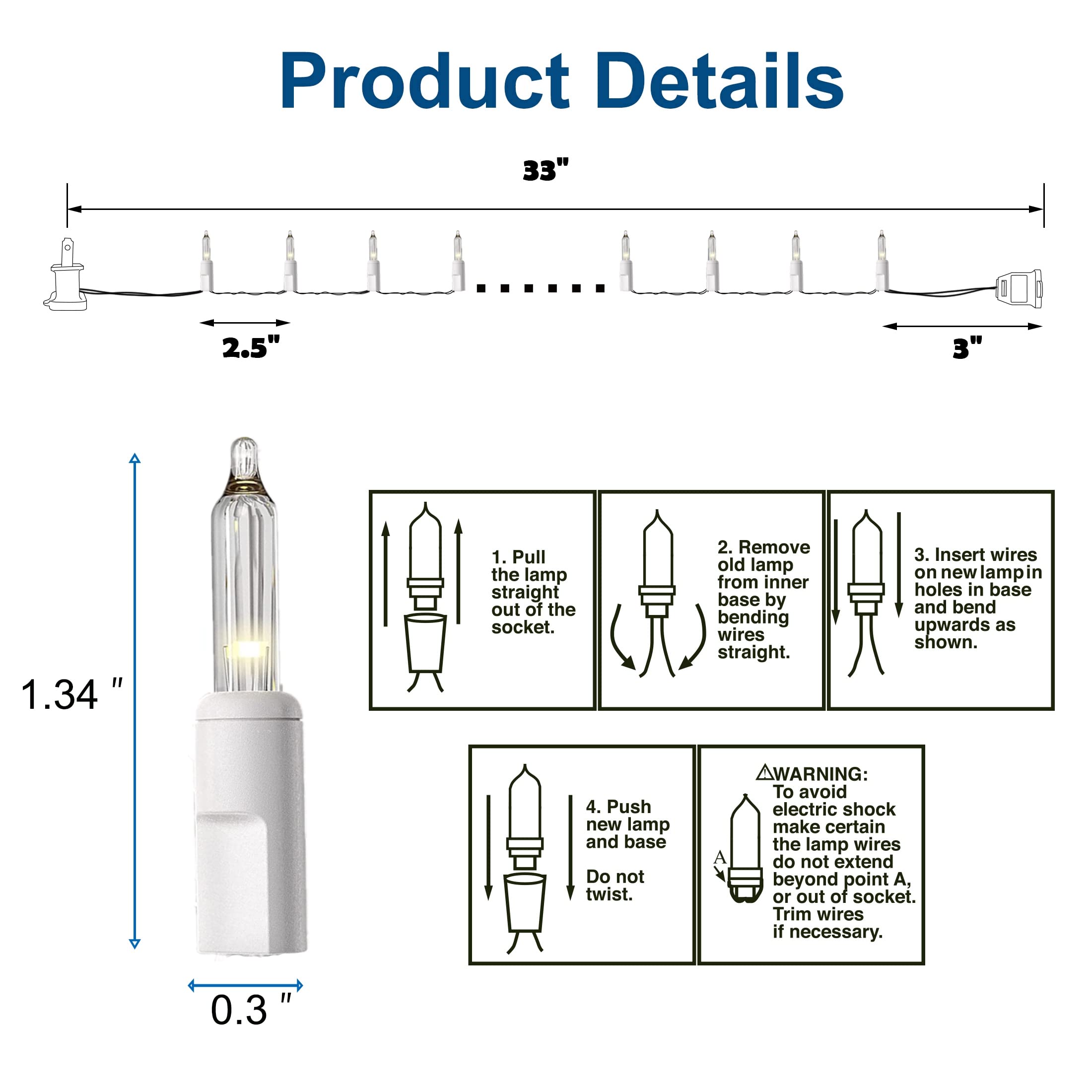 Twinkle Star Christmas Lights, 150-count Clear Mini String Lights, 120V, UL Certified, White Wire