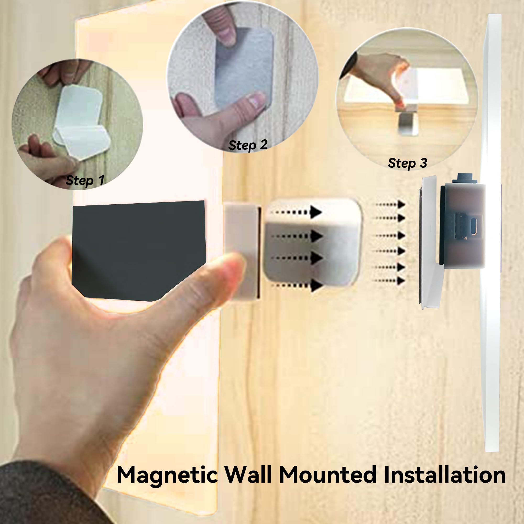 FelRelWel Rechargeable LED Wall Sconces, Modern Acrylic Touch Control, Warm Light, Cordless Design, 2 PCS