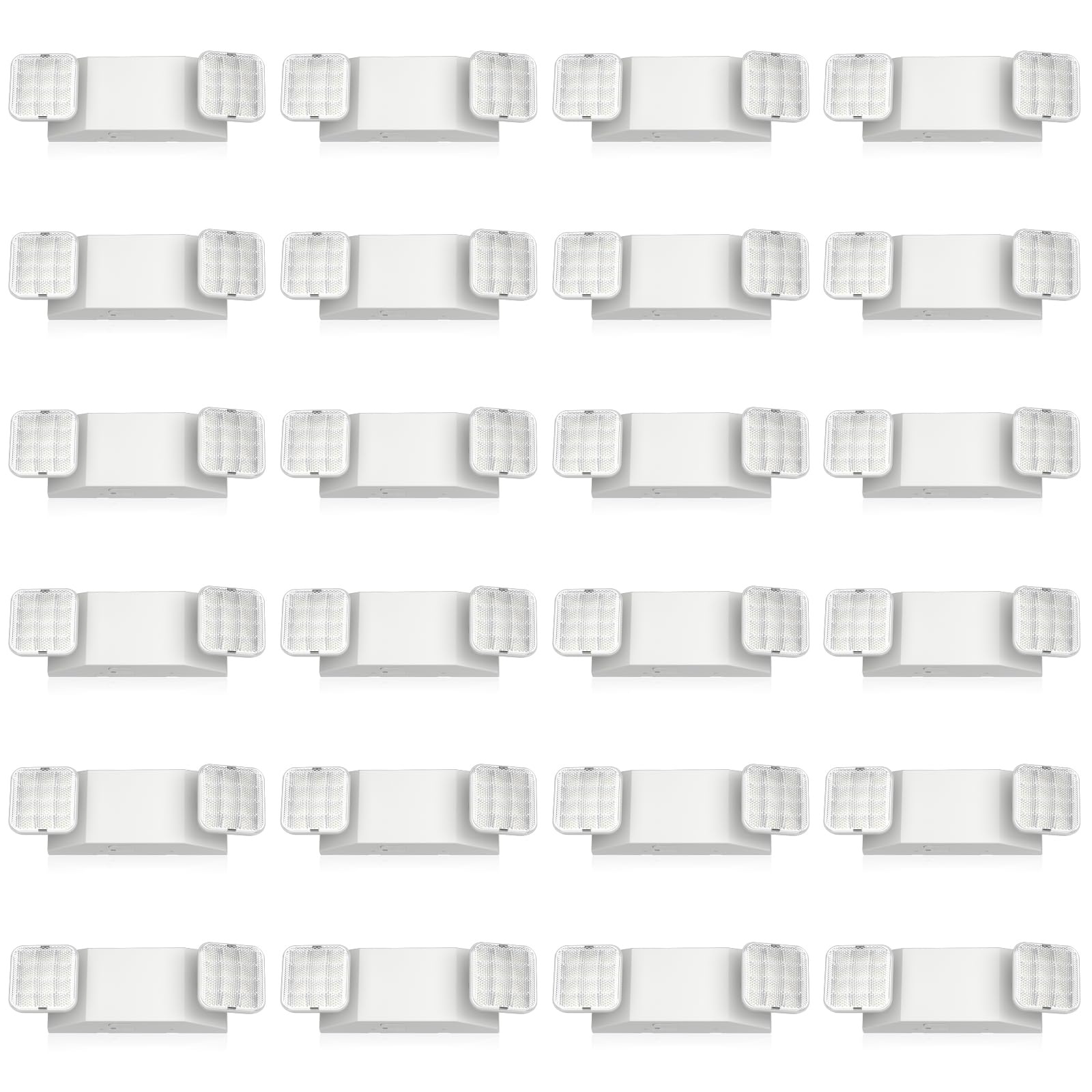 Freelicht 24 Pack Led Emergency Lights For Business  With Battery Backup  Two Head Adjustable Led Emergency Square Lighting  Ul 924 Certified