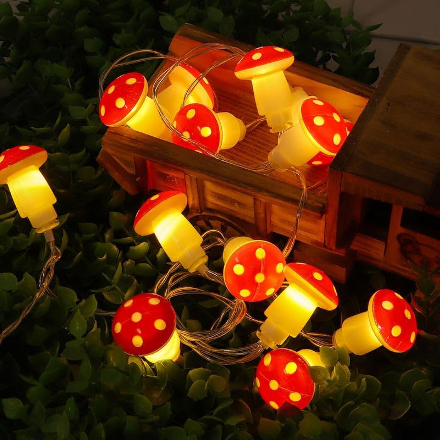 Yoitomehy Mushroom Decor 3D Lights Cottagecore Room Decor 10FT 20LEDs Wonderland Mushroom String Lights Forest Decor for Kids Gifts Bedroom Party Wedding Outdoor Patio Decoration Woodlands Decor