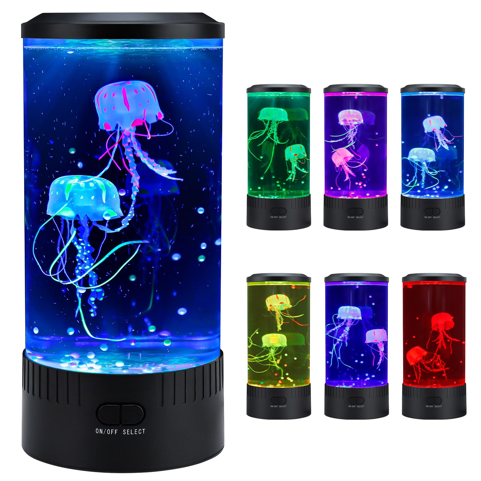 Relity Jellyfish Tank Table Lamp Remote Control With Color Changing Light Gift For Kids Men Women Home Deco For Room Mood Light 