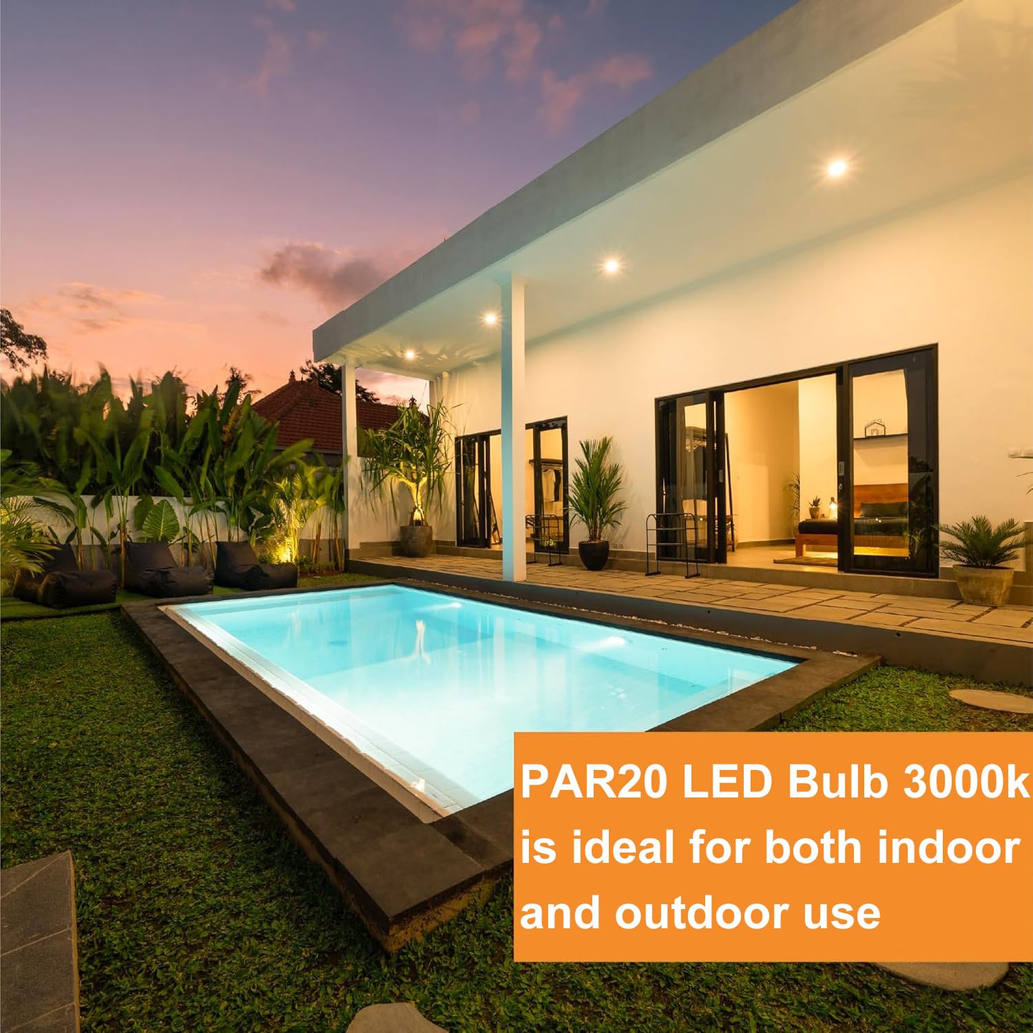 Par20 Led Bulb 3000K Warm White, 2 Pack Ivyemons Super Bright 480Lm Par20 Dimmable Led Bulbs 7W, Equivalent 50W, No Flicker Par