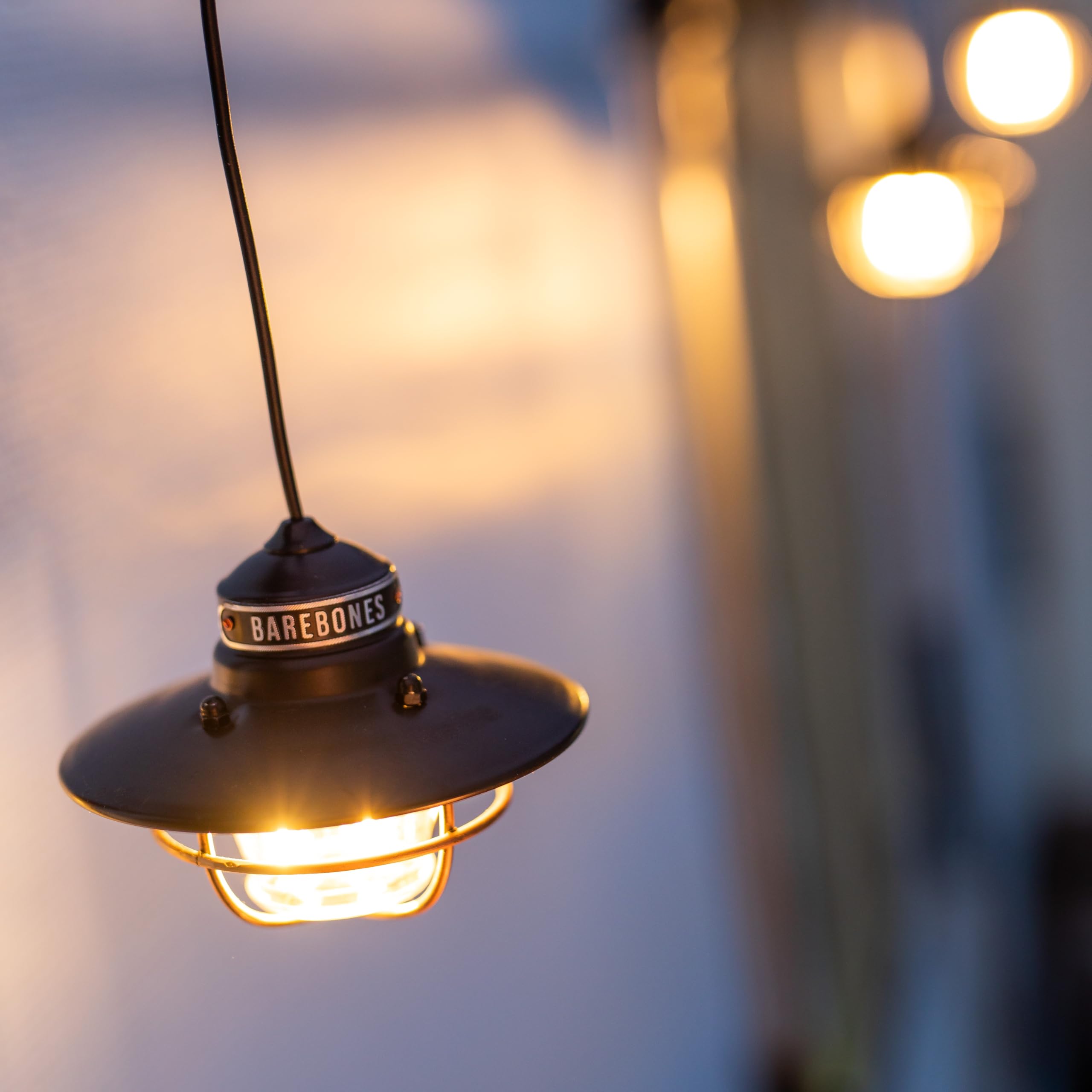 Barebones Edison Pendant String Lights - Antique Bronze, 3 Edison-Style Led Bulbs With 10-Foot Cord, Energy-Efficient Outdoor La