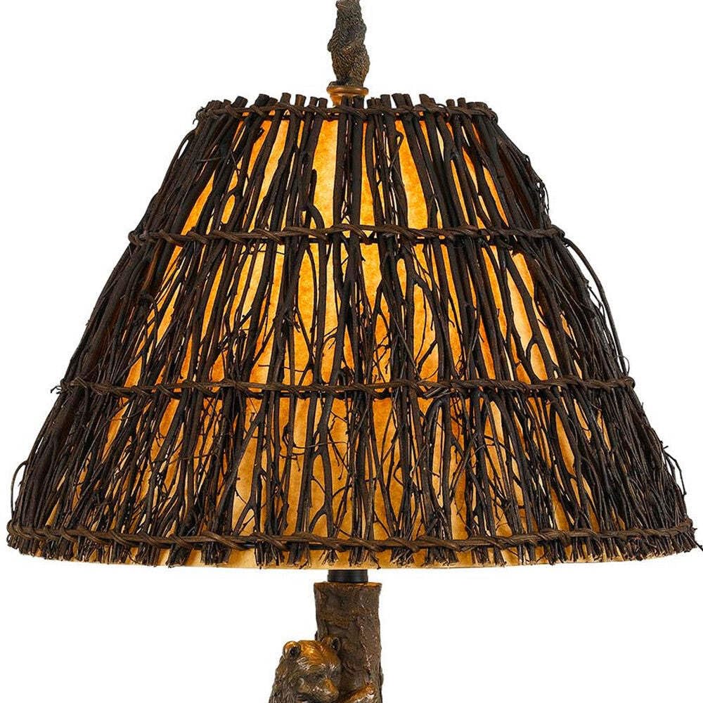 Homeroots Bronze Table Lamp With Brown Empire Shade, 29.5 X 17 X 17 In., Model 524659