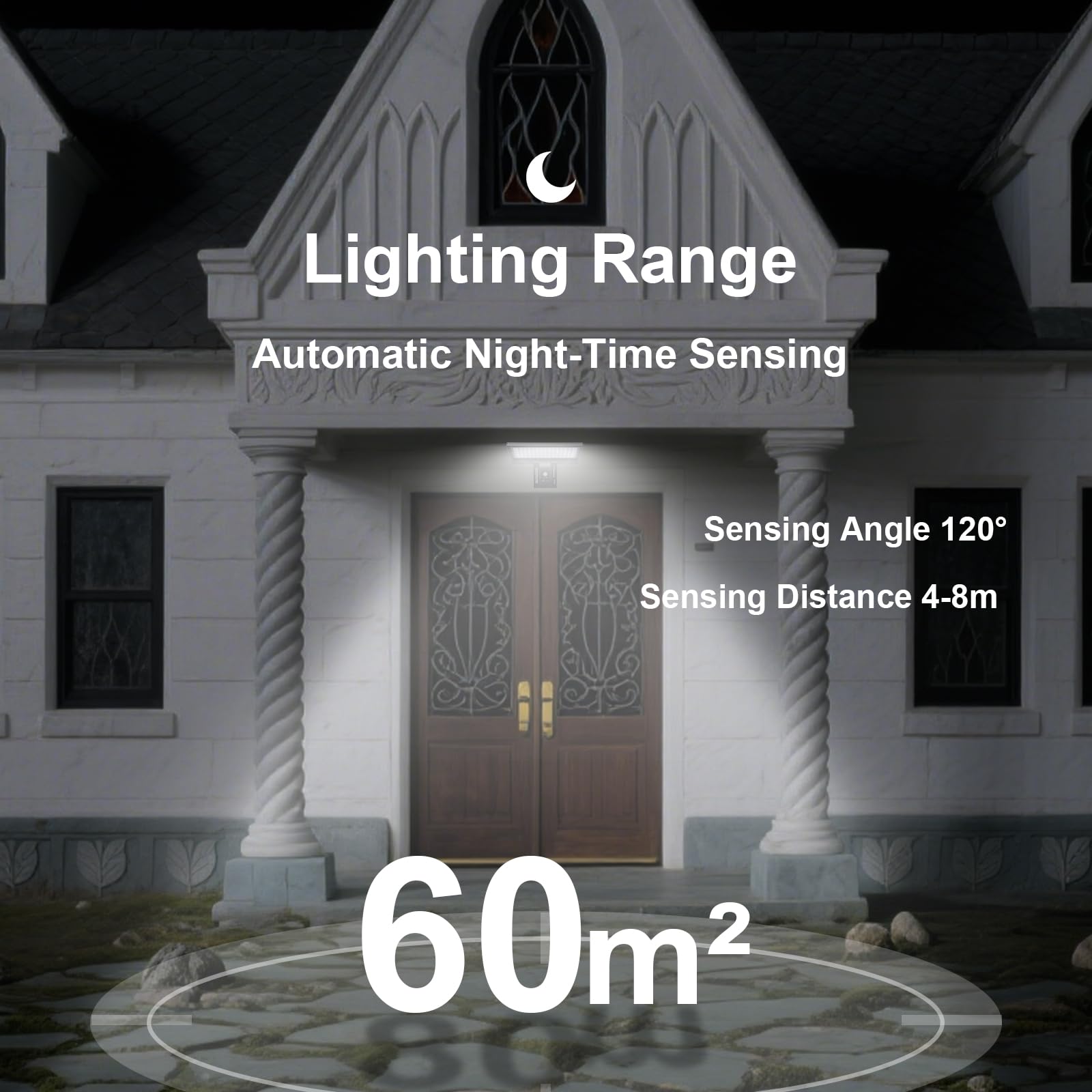 Hrevorryda Solar Lights Outdoor Waterproof-4 Lighting Modes Wall Light With Remote 520Lm Ip65 Waterproof Motion Sensor Outdoor Lights Powered For Front Door Yard Deck Fence Garage Pathway (4.2W)