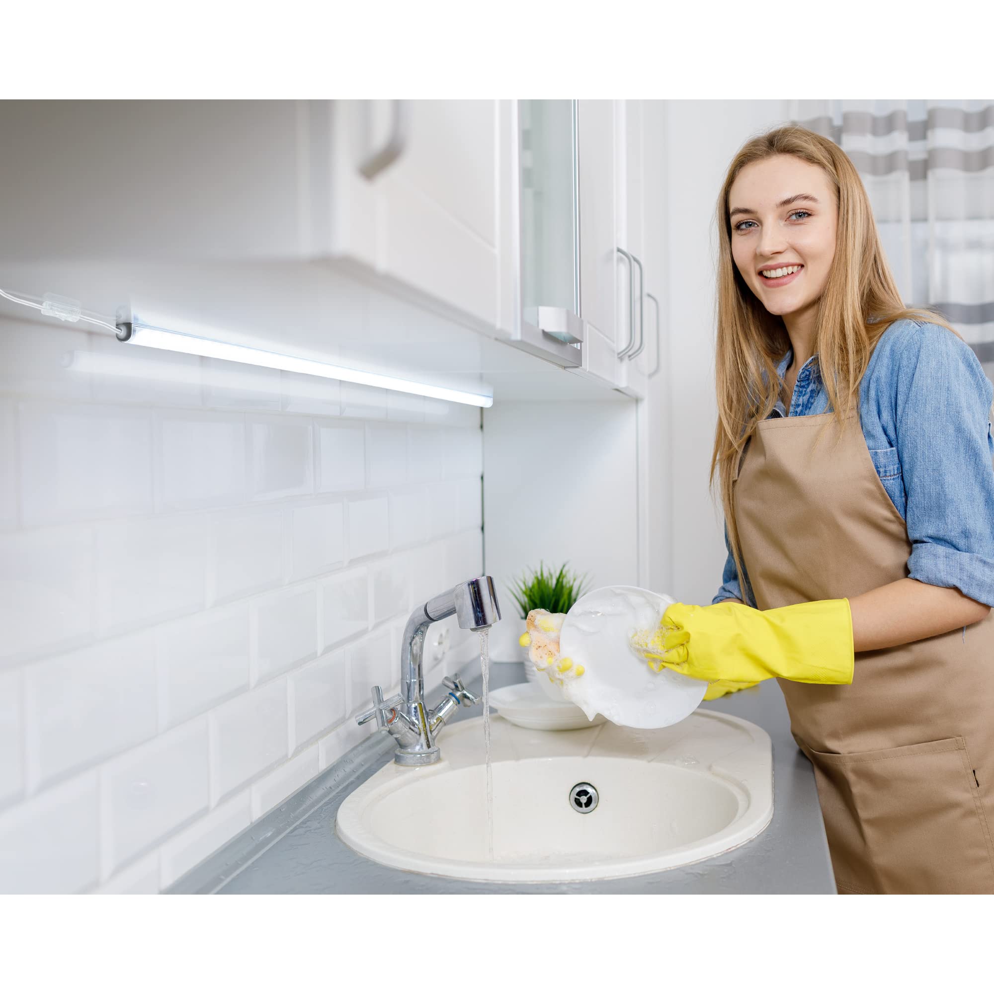 Truecolor Usb-Powered Led Light Bar With Frosted Cover For Under Cabinet, Under Monitor, Tv Backlight – Easy-Install - Adhesive & Mounting Brackets Included - 100,000 Hours Lifetime (8&quot;, Daylight)