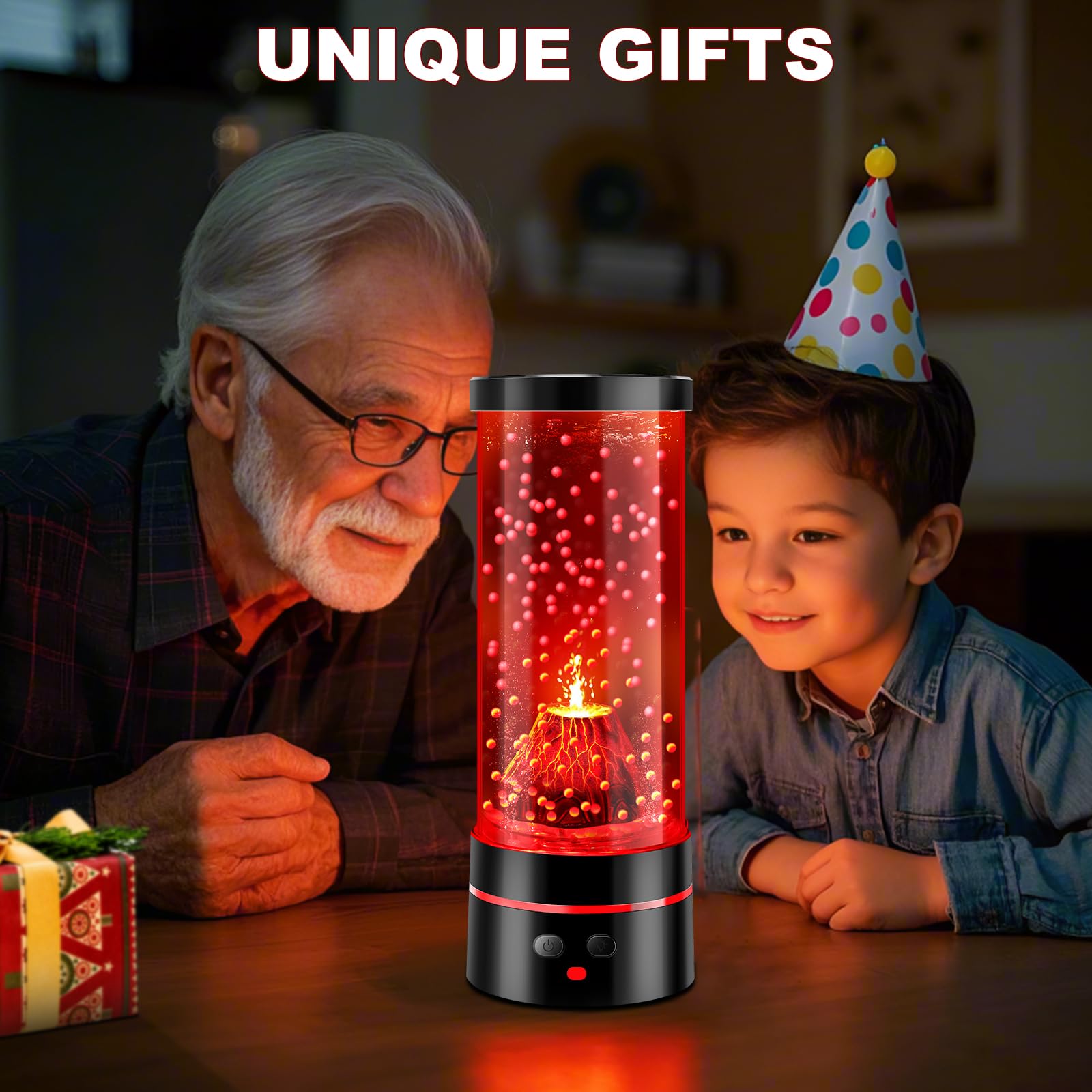 ONXE Volcano Sensory Night Light - 16 Color Changing Dimmable Lamp, Mood Light for Kids & Adults, Model: volcano lamp-666, Large Size