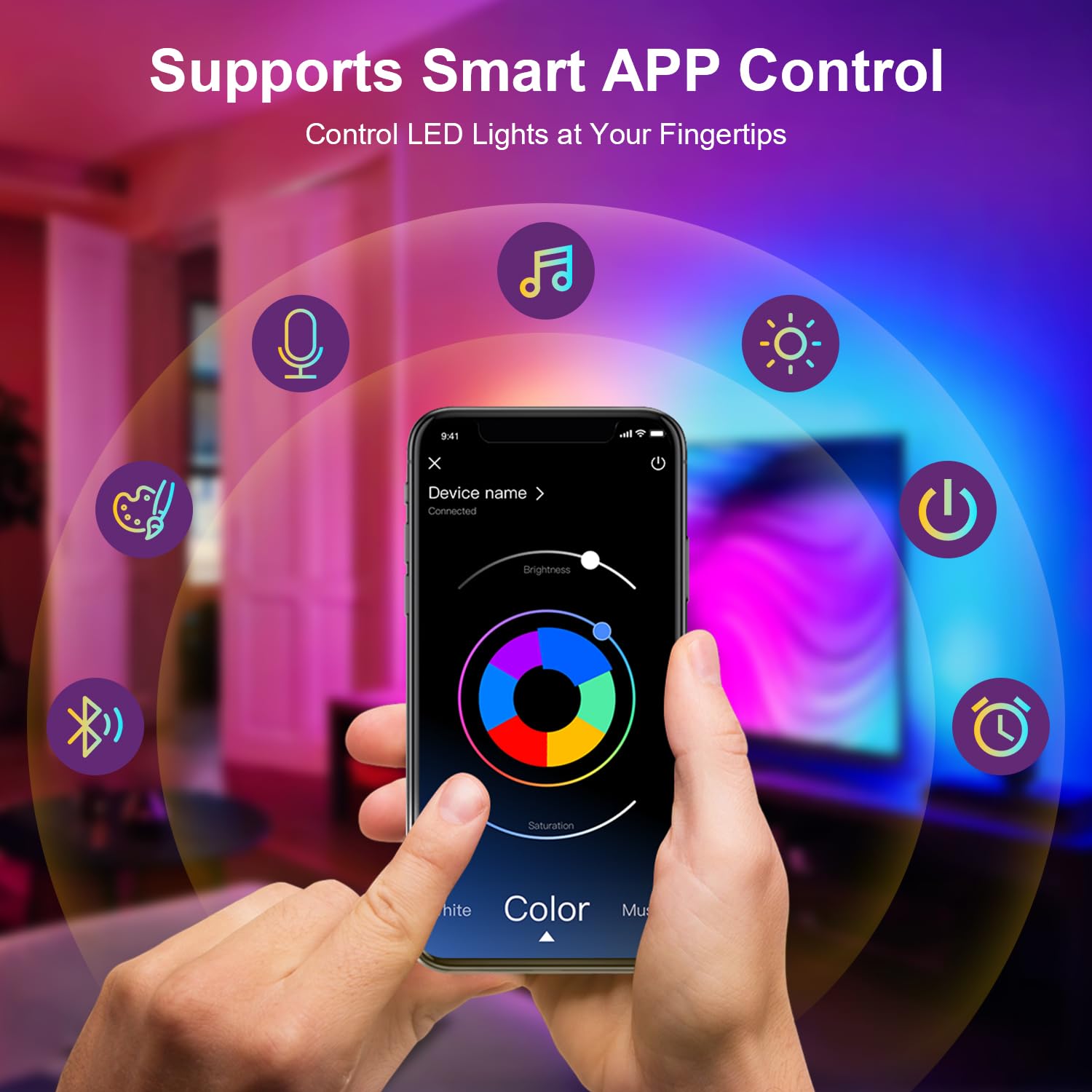 Nexillumi Led Lights For Tv, 13.2Ft Tv Led Backlight For 32-65 Inch, Rgb Led Strip Lights Behind Tv, App Remote Control Music Sync Tv Led Lights For Bedroom