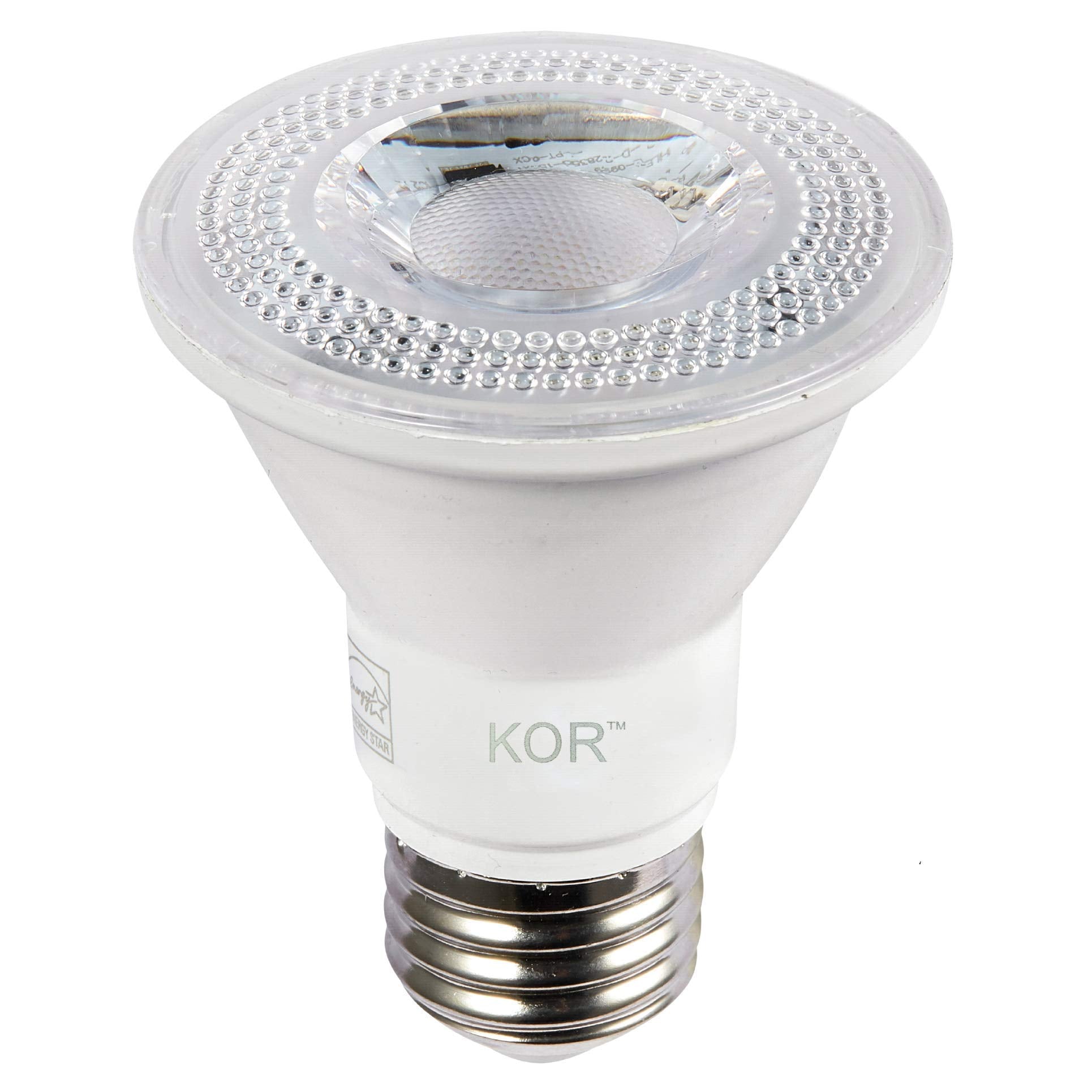 KOR LED PAR20 Light Bulbs, 8W Dimmable, 4000K Cool White, Pack of 6, E26 Base, Waterproof for Indoor/Outdoor Use, Model K