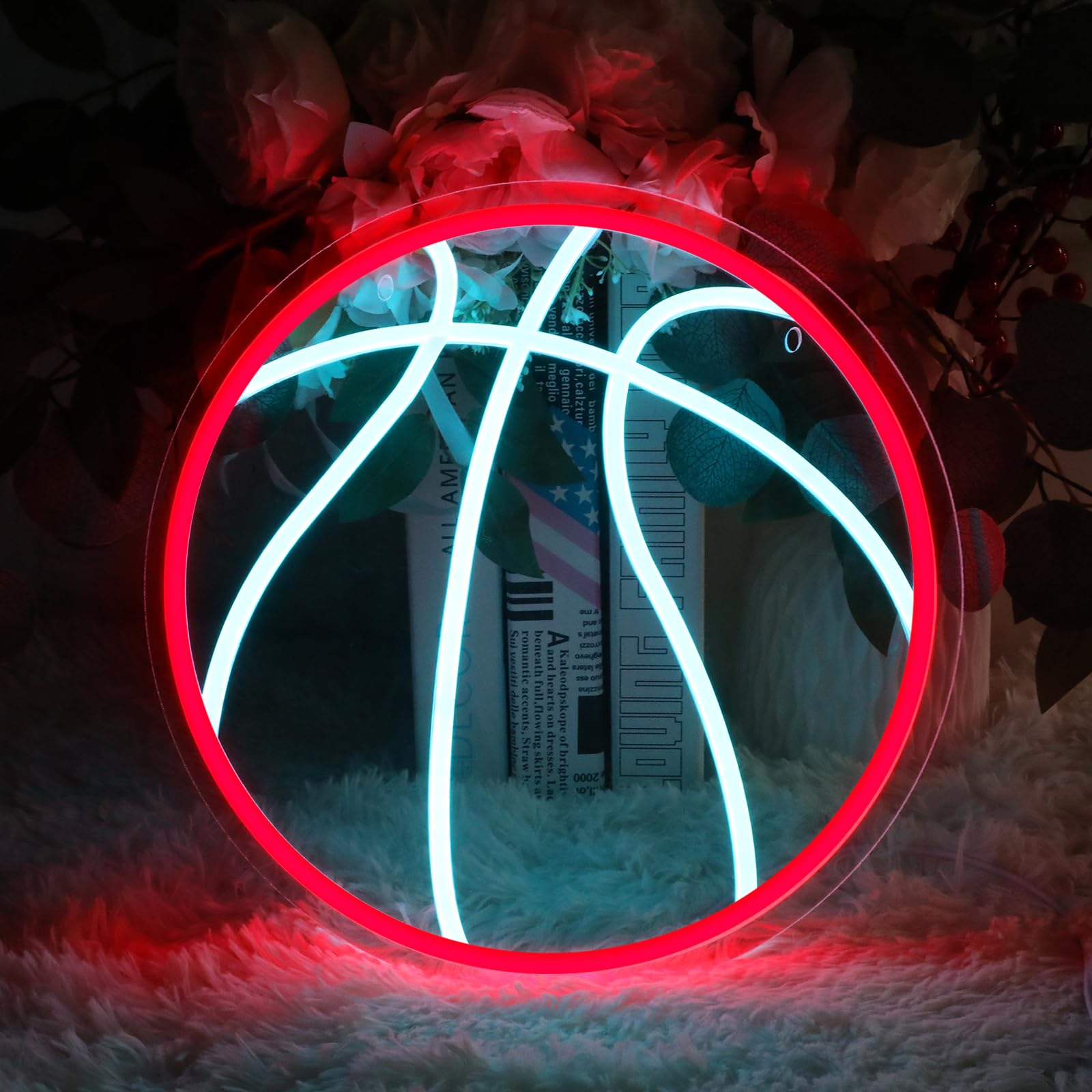 Neonawall Basketball Neon Sign, Dimmable LED Wall Decor, 12in  Acrylic, Model S-02, Kids Gift, Bedroom Decor