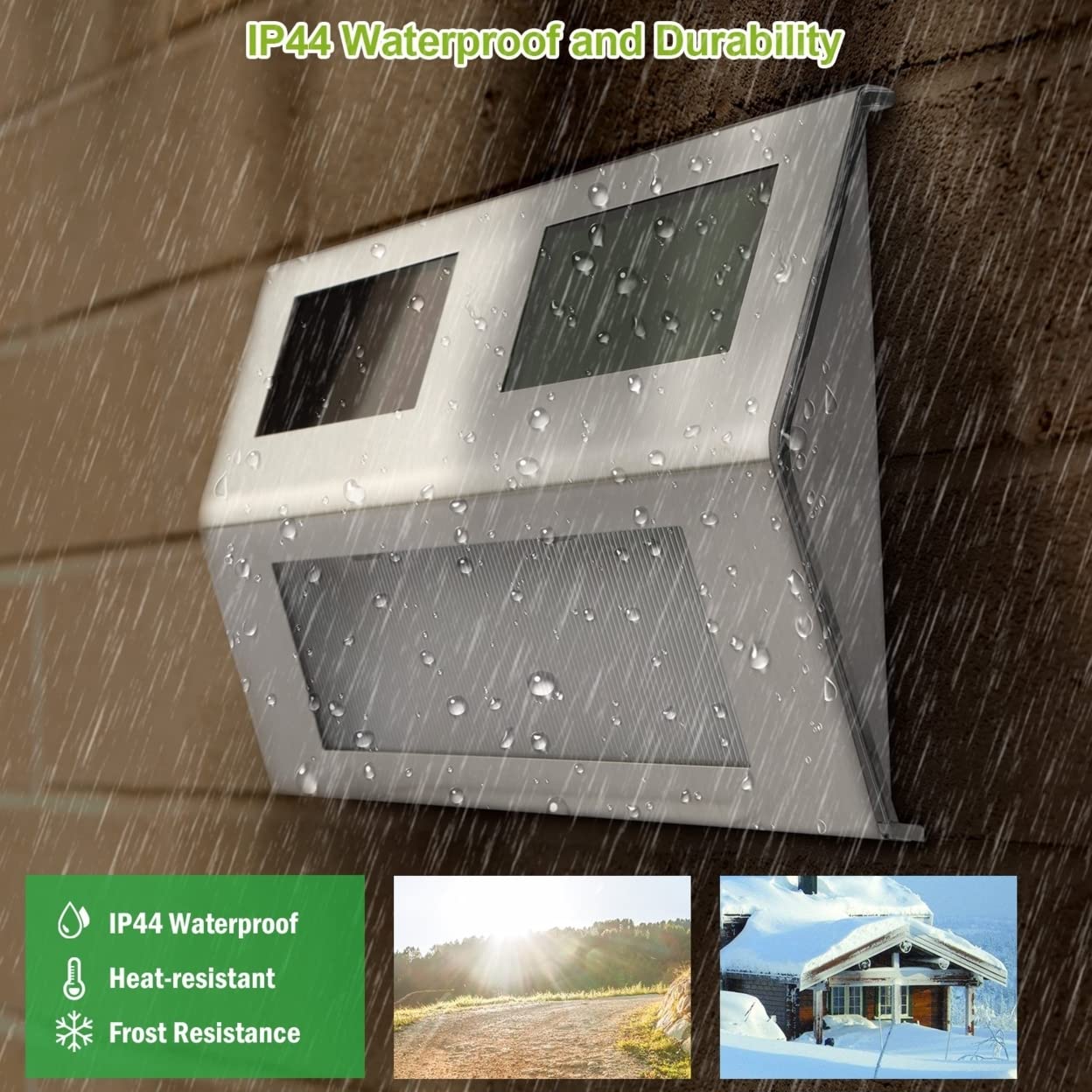 Gpct Solarek 2-Pack Waterproof Led Motion Sensor Fence Light For Yard, Garden, & Outdoor Use