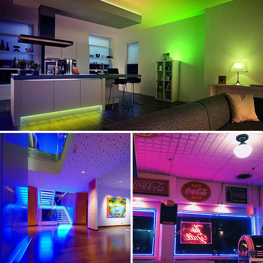 Abtong Led Strip Lights Battery Powered Rgb Led Battery Lights 17 Keys Remote Control 2Pcs 6.56Ft Waterproof Led Lights Strip Co