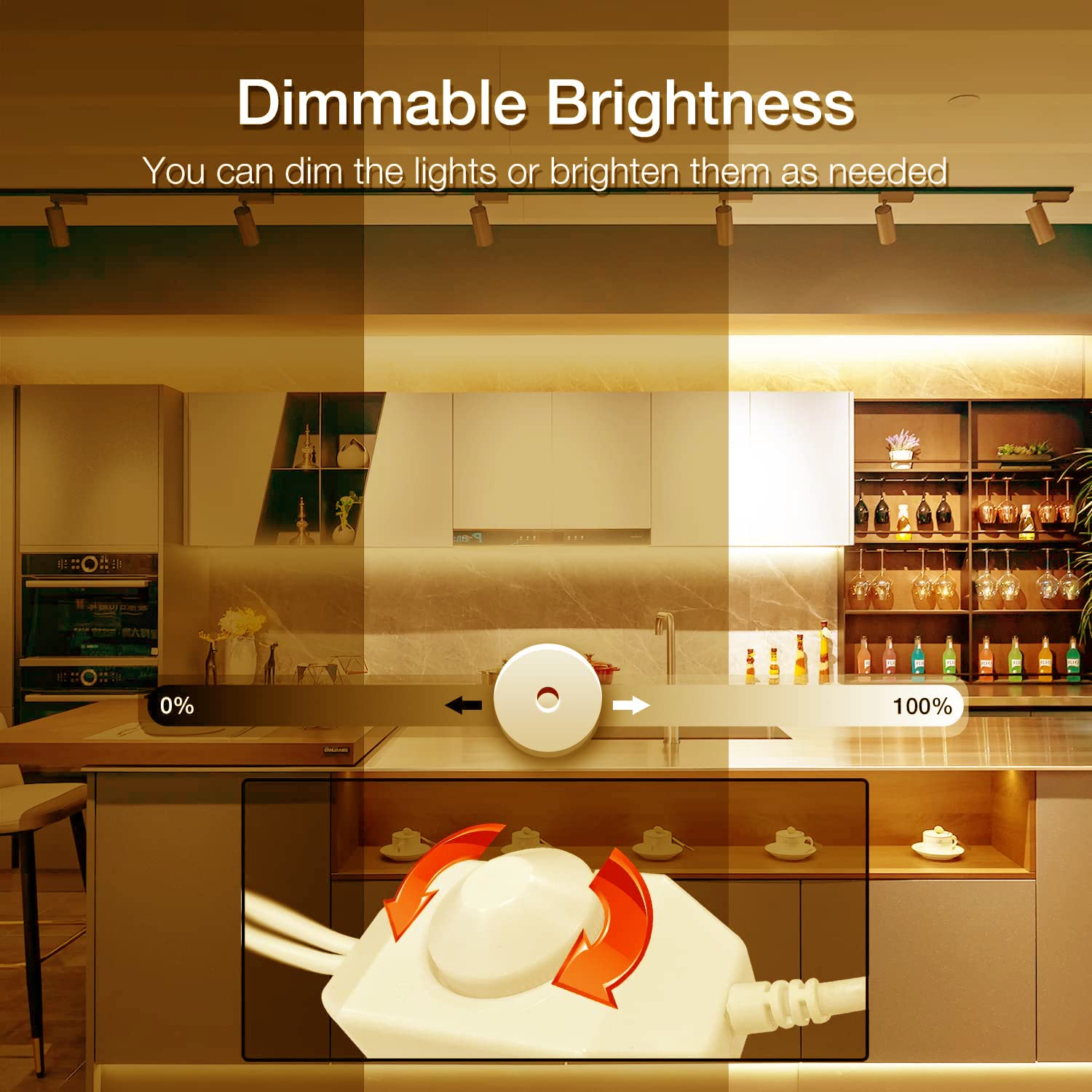 DAYBETTER COB LED Strip Lights, Dimmable 3000K, 16.4FT Warm White, Model DBCOB05WWUS, 1600 LEDs for Bedroom, Kitchen,