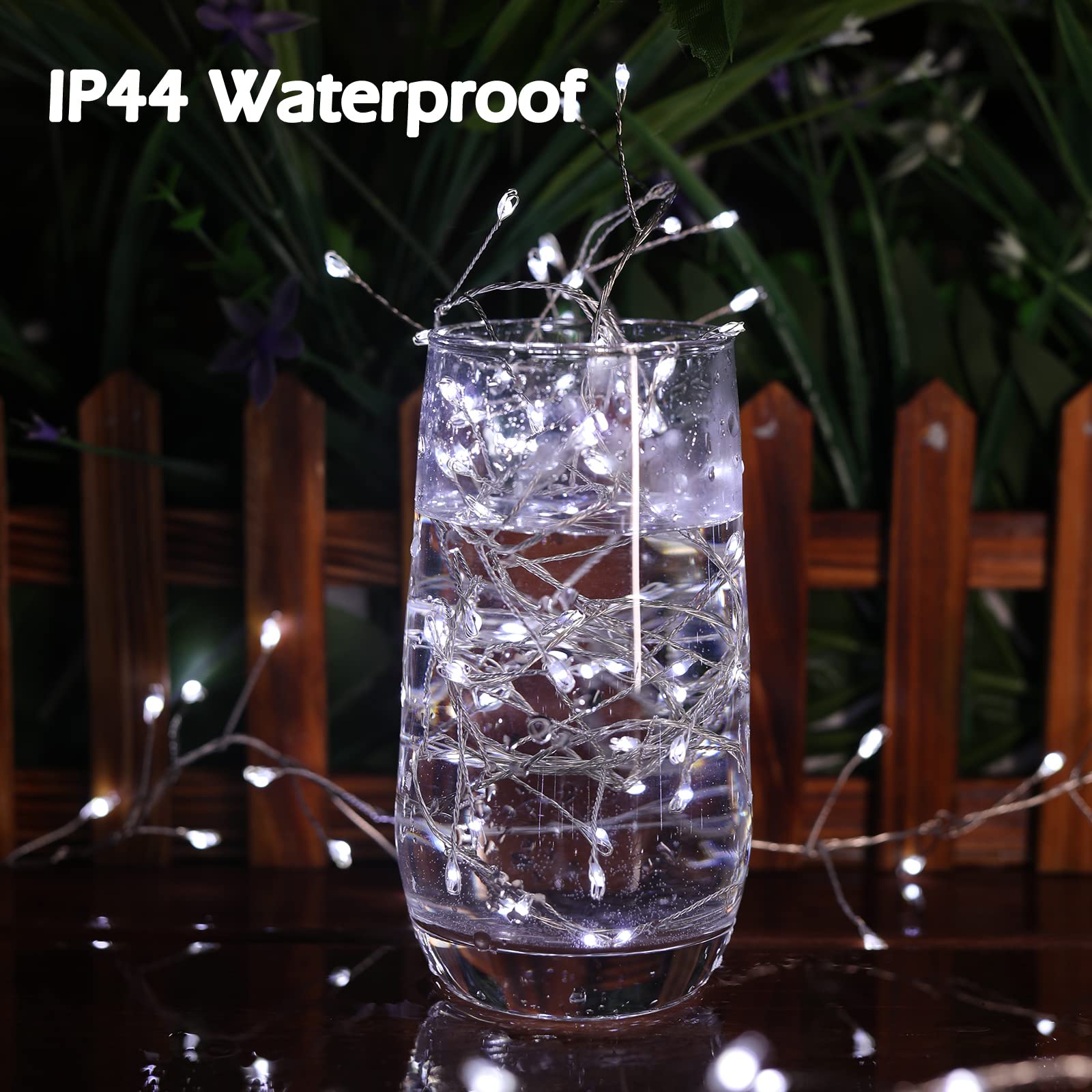 Minetom Fairy Lights - 10Feet 200 LEDs Remote String Lights, Pure White Copper for Ceiling, Bedroom, Christmas Decoration, Model JT-EL/FC045V1000