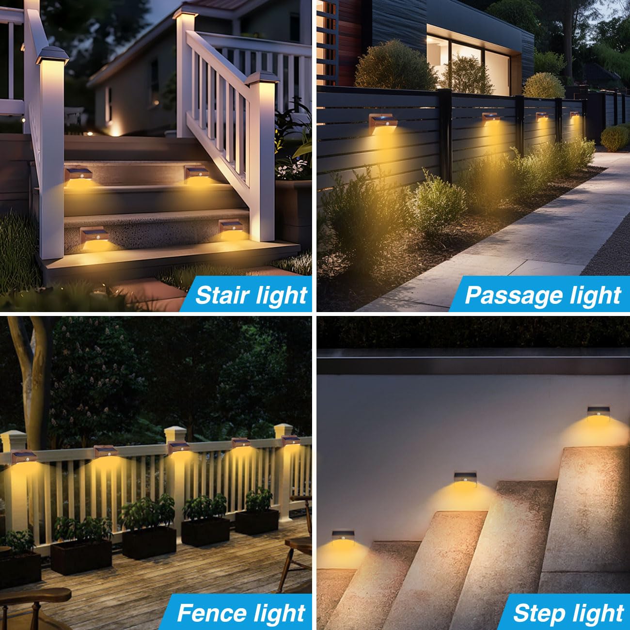 [4 Packs] Solar Outdoor Lights Motion Sensor Solar Security Lights Waterproof With 3 Lighting Modes Solar Powered Wall Lights Ou