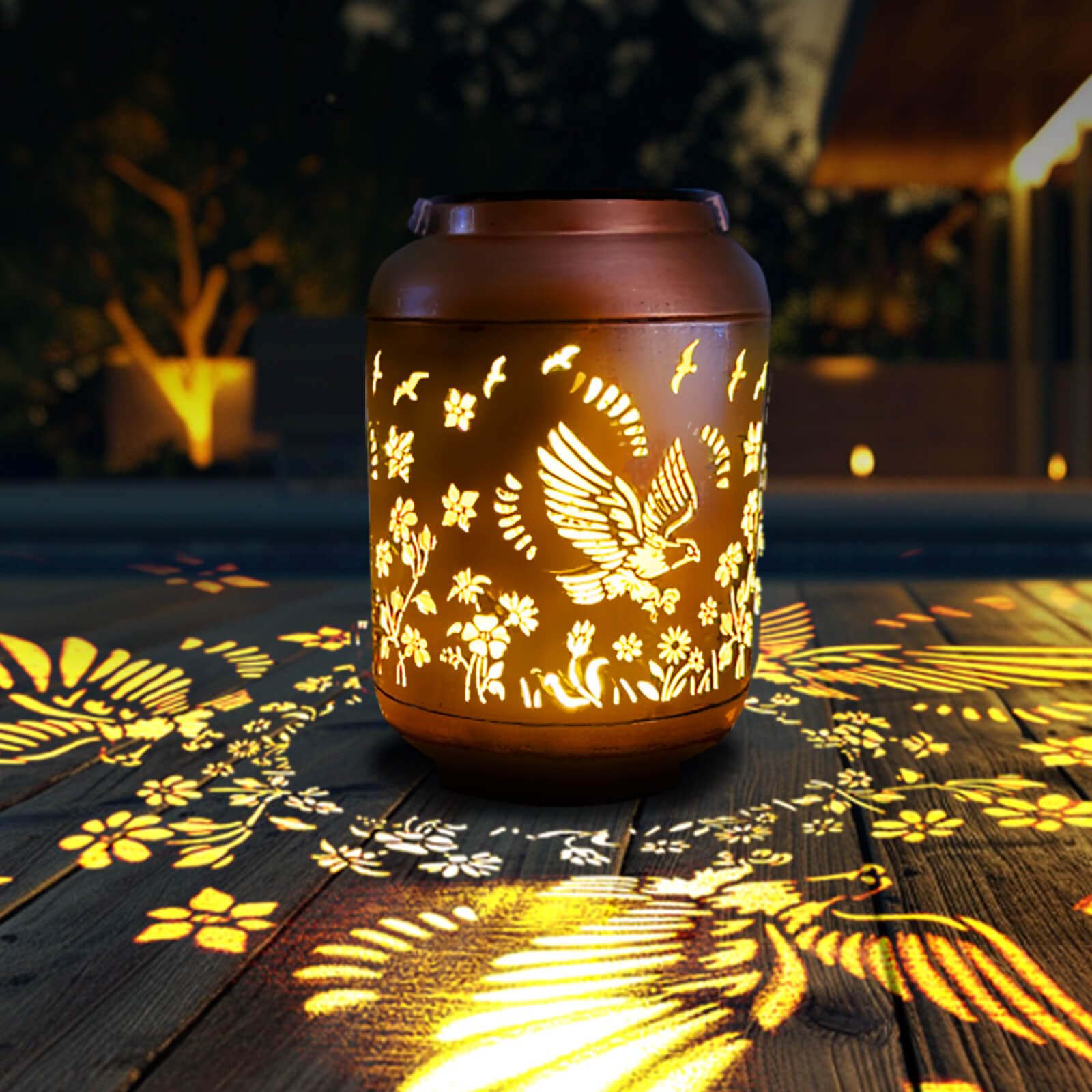 Solar Lanterns Outdoor Waterproof, Hummingbird Hanging Solar Lantern Outdoor Garden Decoration For Backyard Porch Patio Yard Balcony Lawn Pathway, Christmas Gift For Mom Grandma Women, Metal, Durable