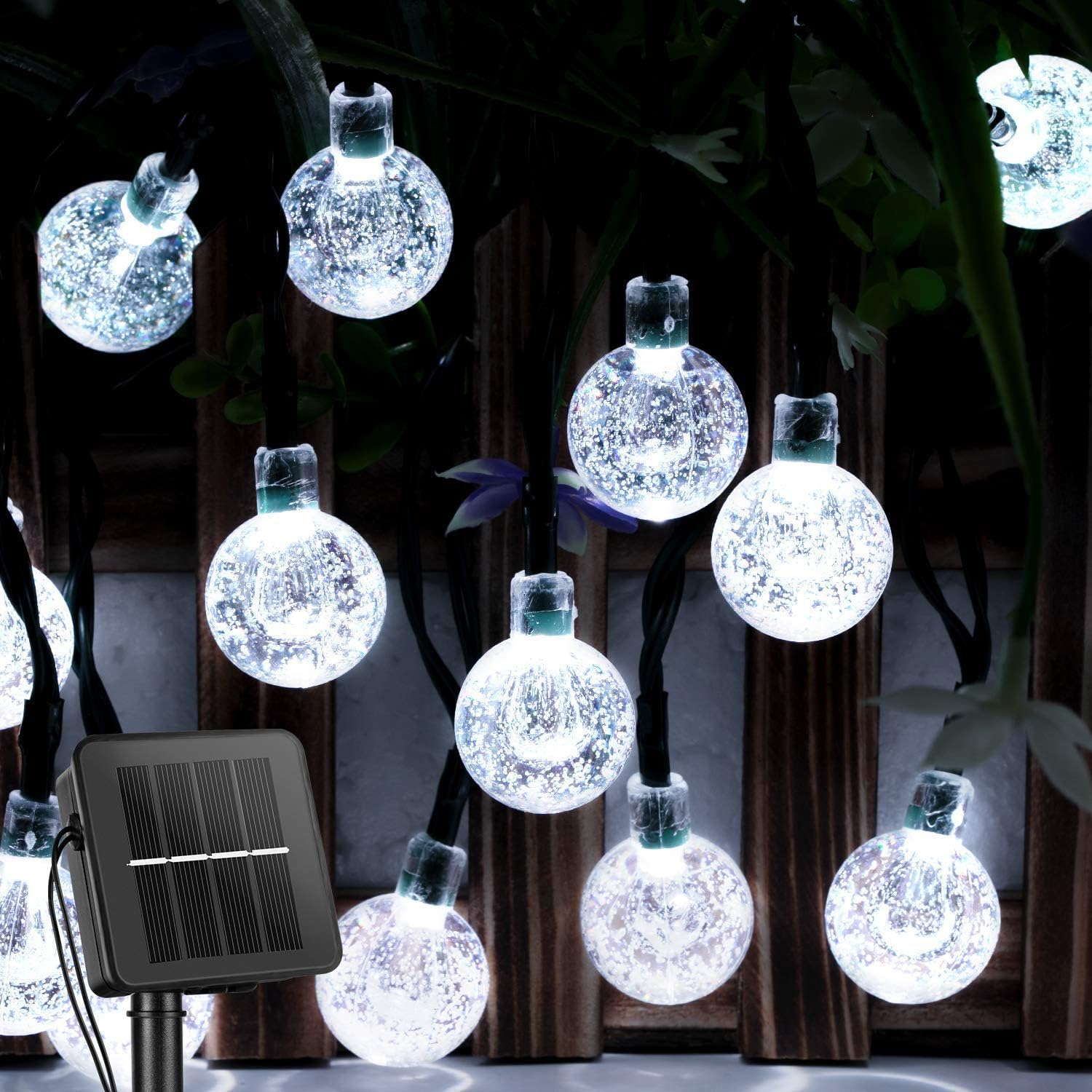 LSLCQW Solar String Lights 60 LED 40ft Waterproof Outdoor Decor Pure White Model 22