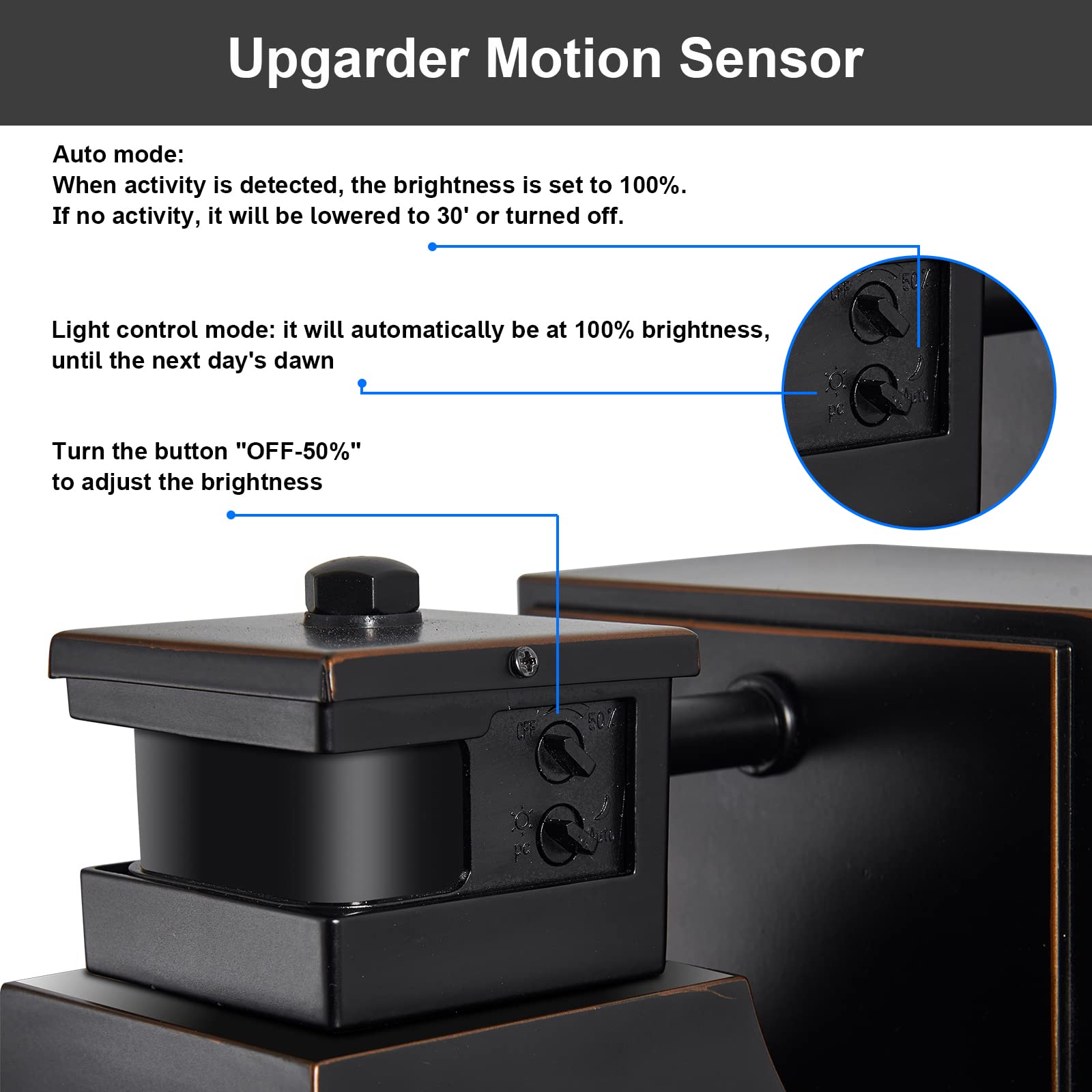 Titosichy Porch Light With Gfci Outlet Dusk To Dawn Motion Sensor Outdoor Light 3 Light Modes Exterior Light Fixture Waterproof Outside Wall Light For House Patio Garage
