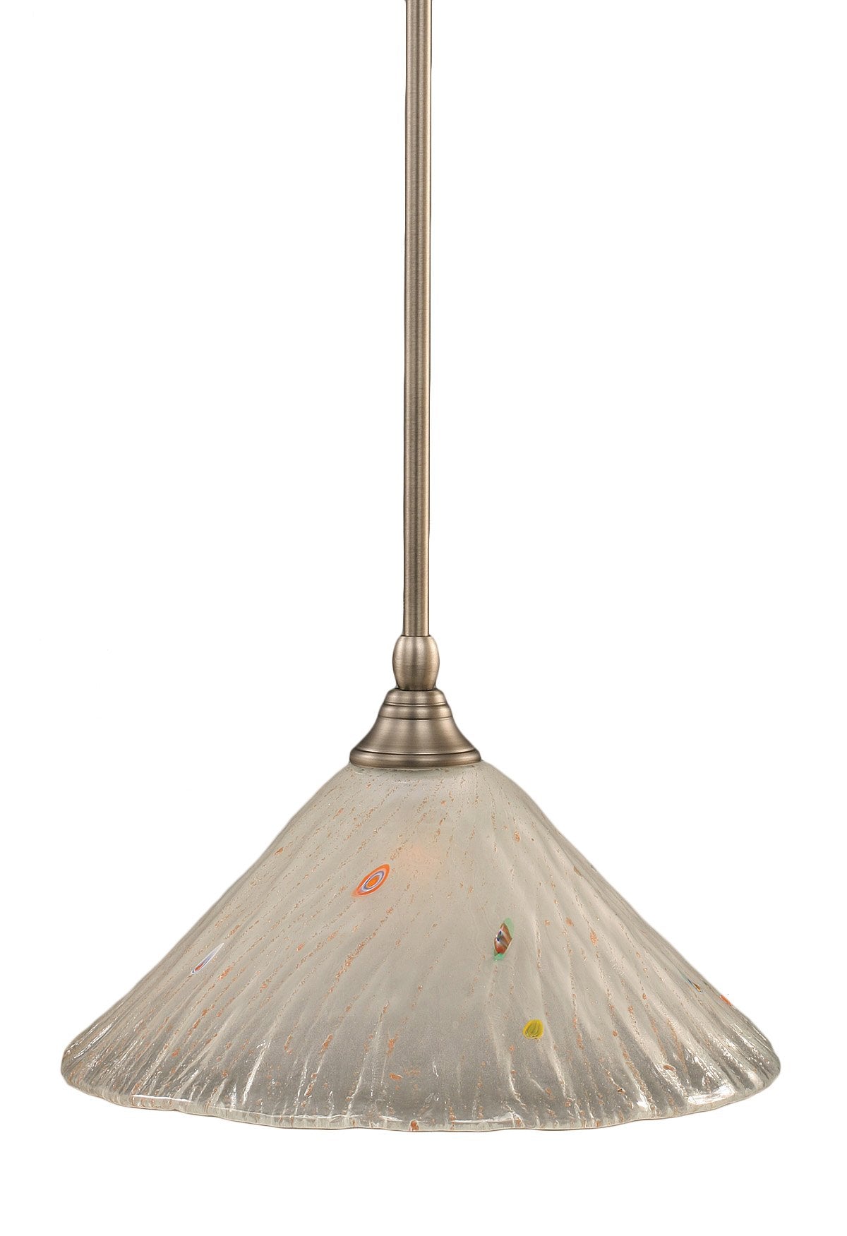 Toltec Lighting 23-Bn-701 Stem Mini-Pendant Light Brushed Nickel Finish With Frosted Crystal Glass, 12-Inch