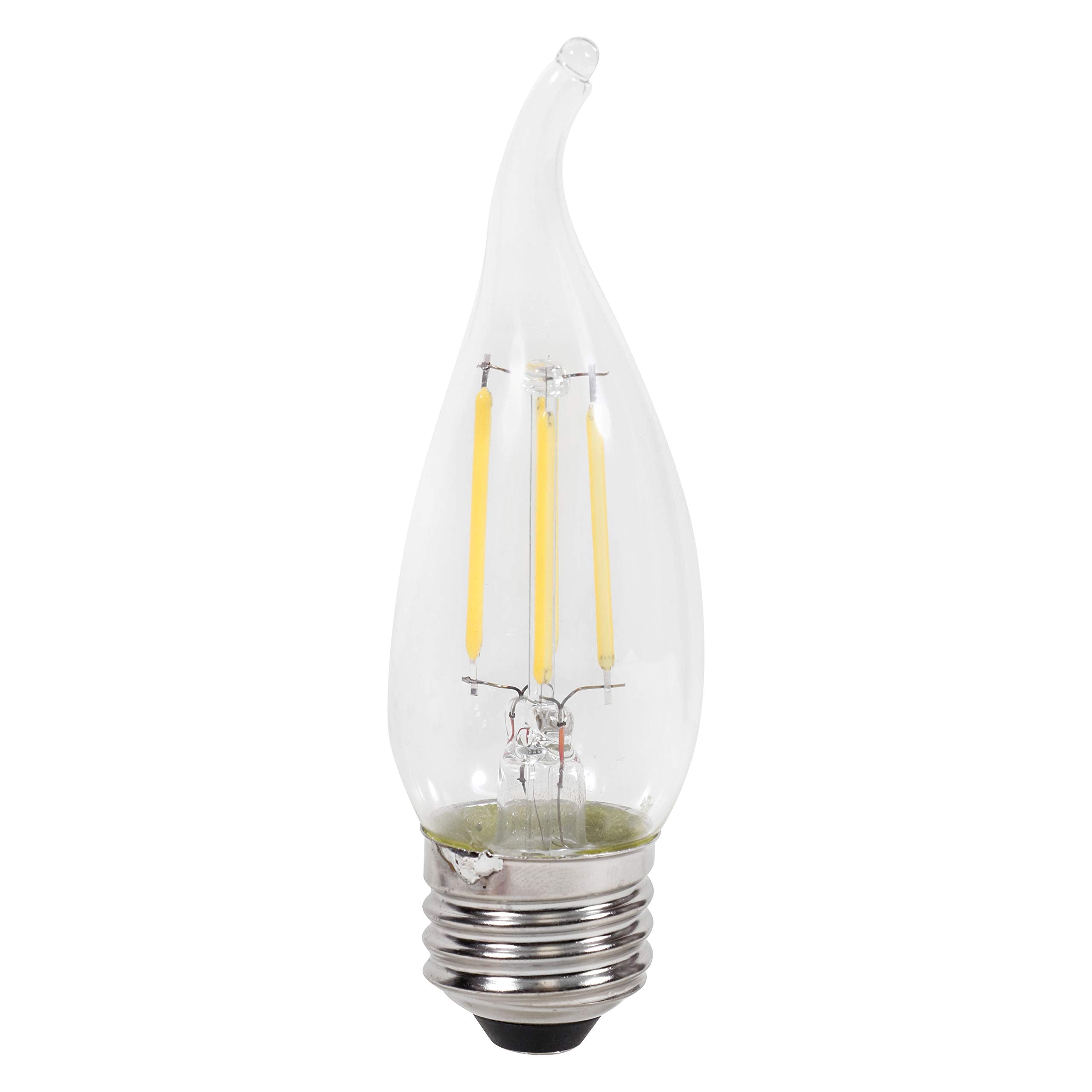 Sylvania Led Truwave Natural Series Candelabra Light Bulb, 40W B10 Daylight Medium Base, Dimmable, Clear, Candle Tip - 2 Pack