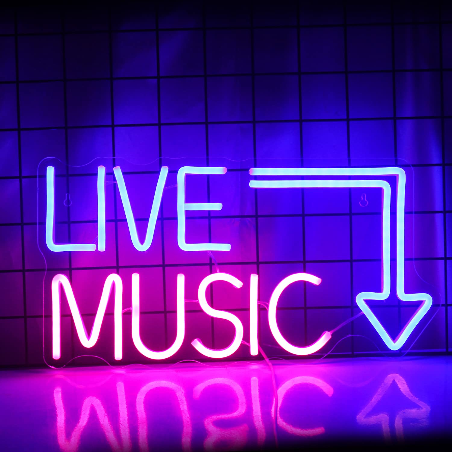 Live Music Neon Sign Music LED Neon Lights Letters Neon Light Sign Neon Bar Sign Light up Sign for Beer Bar,Music Studio,Bedroom Wall Decor,Party,Club