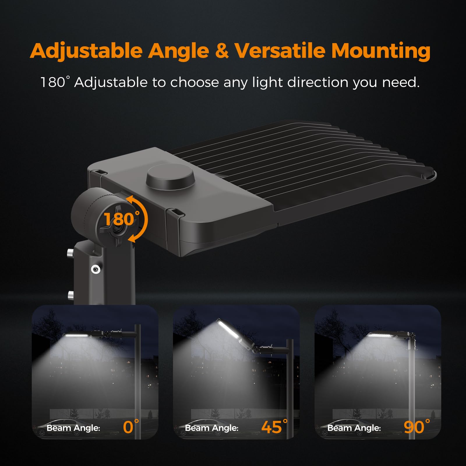 Aikvsxer 45000Lm Led Parking Lot Light 180W Commercial Street Area Lighting Dusk To Dawn Photocell Outdoor Lights Ip65 Waterproof 12 Years Lifespan For Parking Yard Warehouse 6 Pack