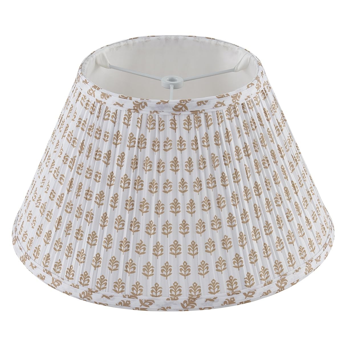 Lamp Shades For Table Lamps Medium Lamp Shade 7 Top x 13 Bottom x 7.8 Slant Height Barrel Replacement Lampshade(Spider Fitter)  Modern Fabric Pleated Lampshades For Table Lamp 1 Pack(Brown Floral)