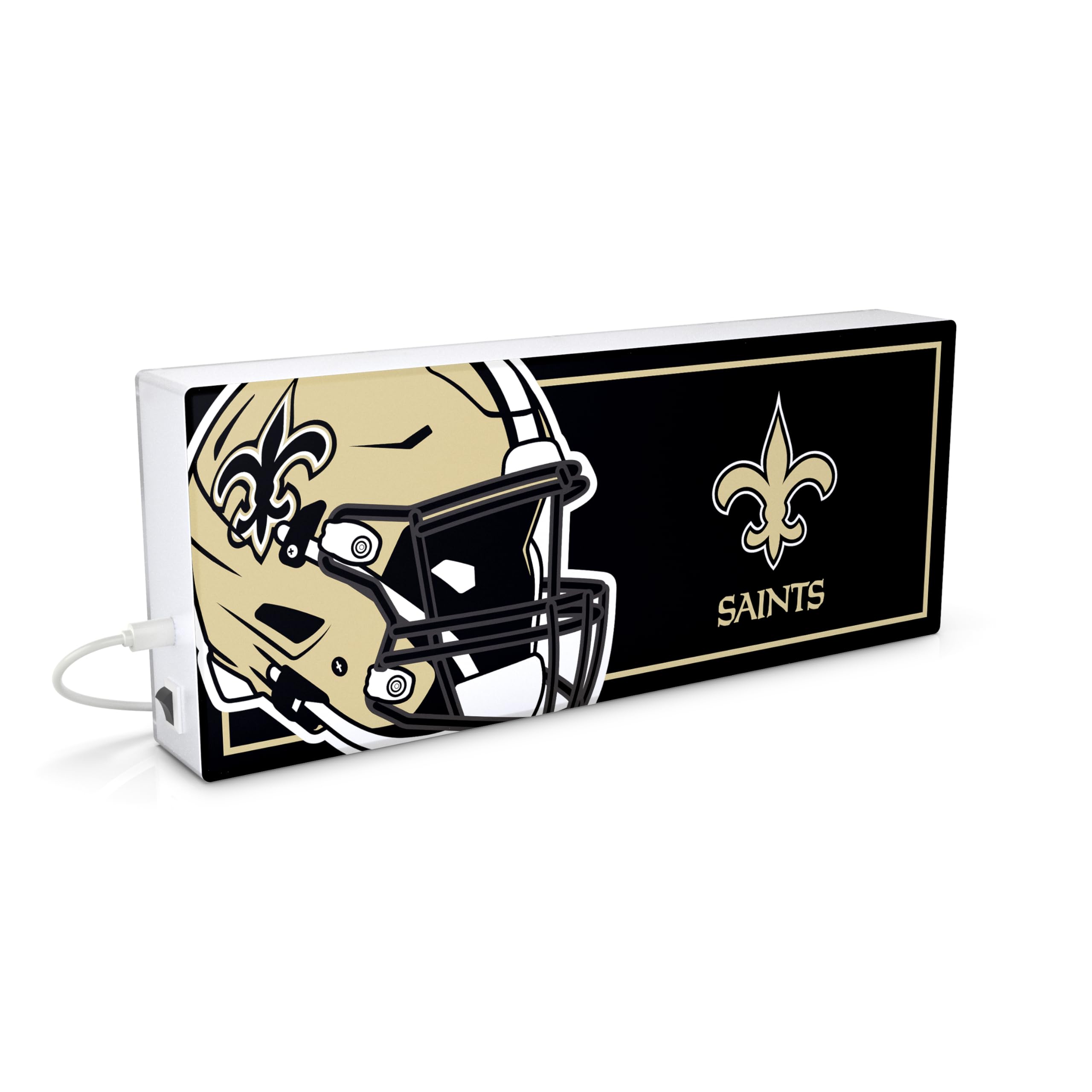 SOAR NFL LED Ambience Light Box: Elevate Your Space with Officially Licensed Wall D  cor, New Orleans Saints