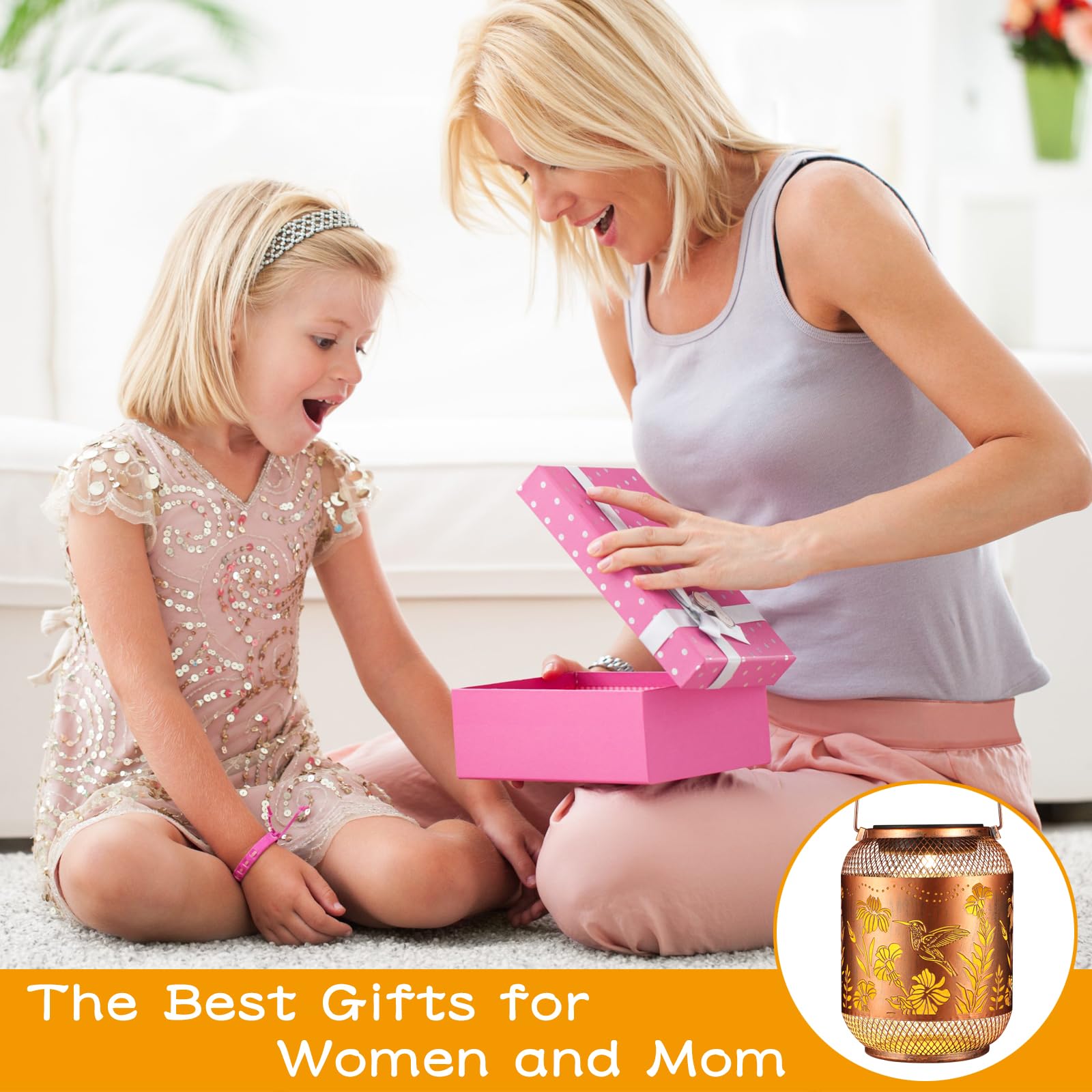 Hummingbird Solar Lanterns Outdoor Waterproof  Birthdays Gifts For Women Mom And Grandma  Metal Hanging Lanterns Decor Garden Decorative Solar Led Light For Yard  Patio  Lawn  Porch  Backyard