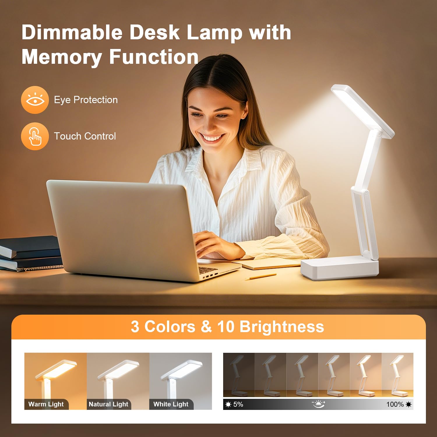 Rechargeable Lamps Cordless Lamps,6000Mah Small Battery Operated Lamp,3 Colors+Dimmable Desk Light,Small Desk Lamp With Usb Char