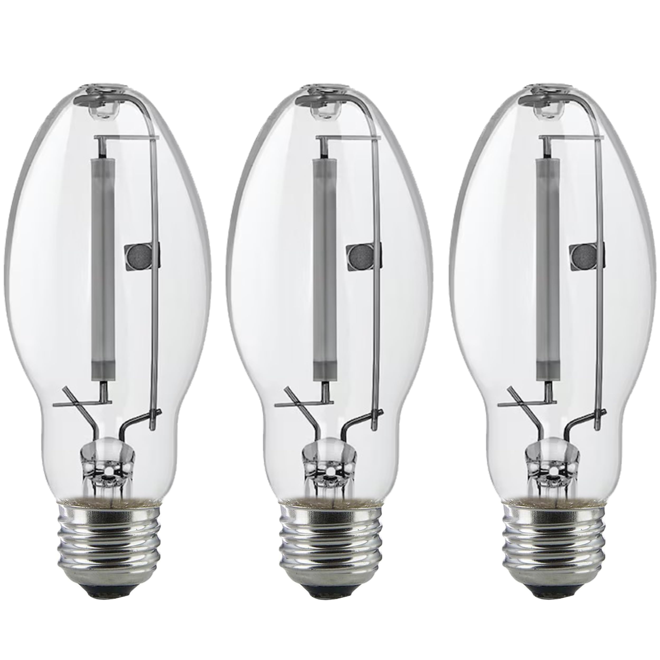 3 Pack Lu50/Med 50W High Pressure Sodium Light Bulb Ed17 Medium Base Clear Bulb (E26 Base) Ansi Code S68 3600 Lumens 2100K 24000