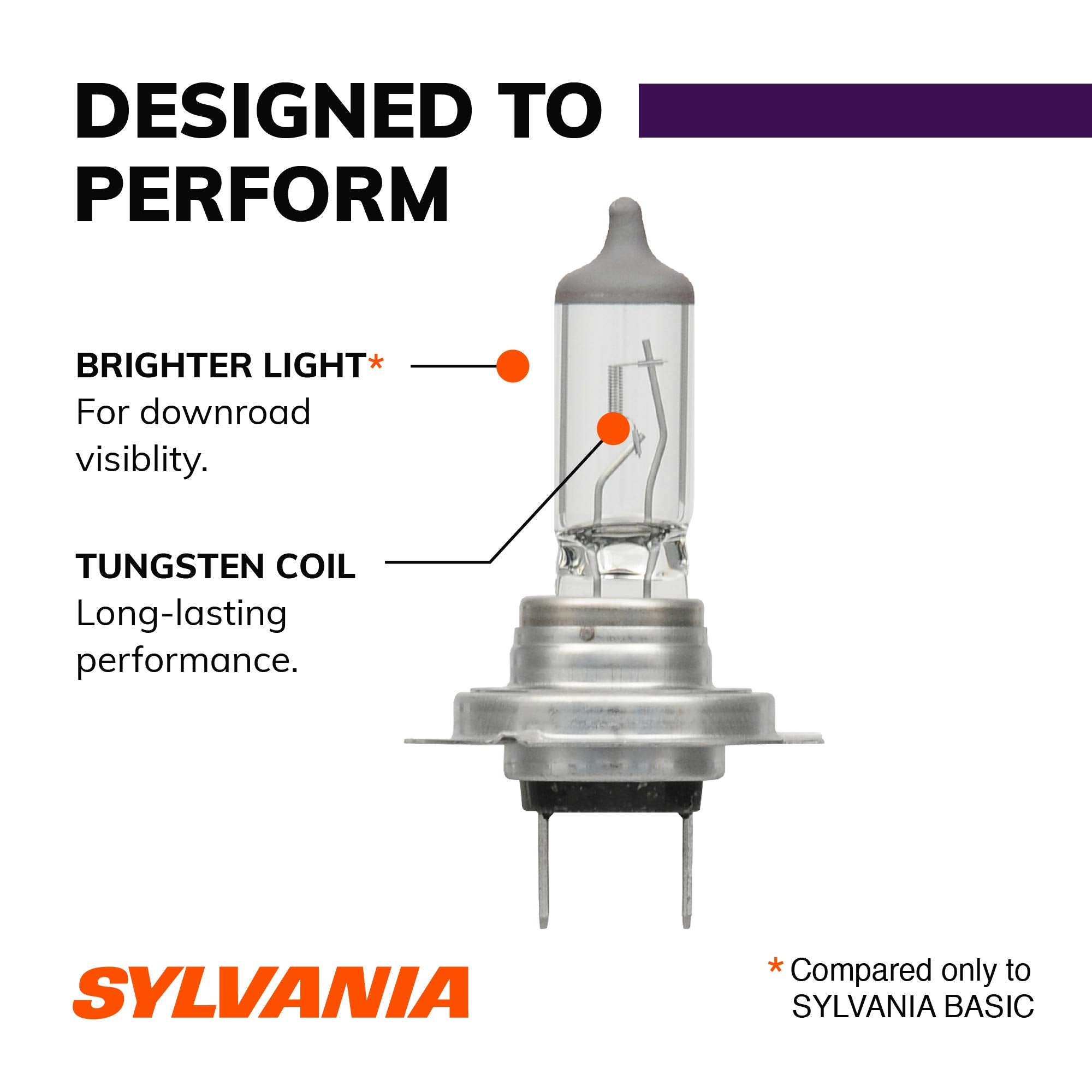 SYLVANIA H7 XtraVision Halogen Headlight Bulb - High/Low Beam & Fog Replacement, 2 Bulbs
