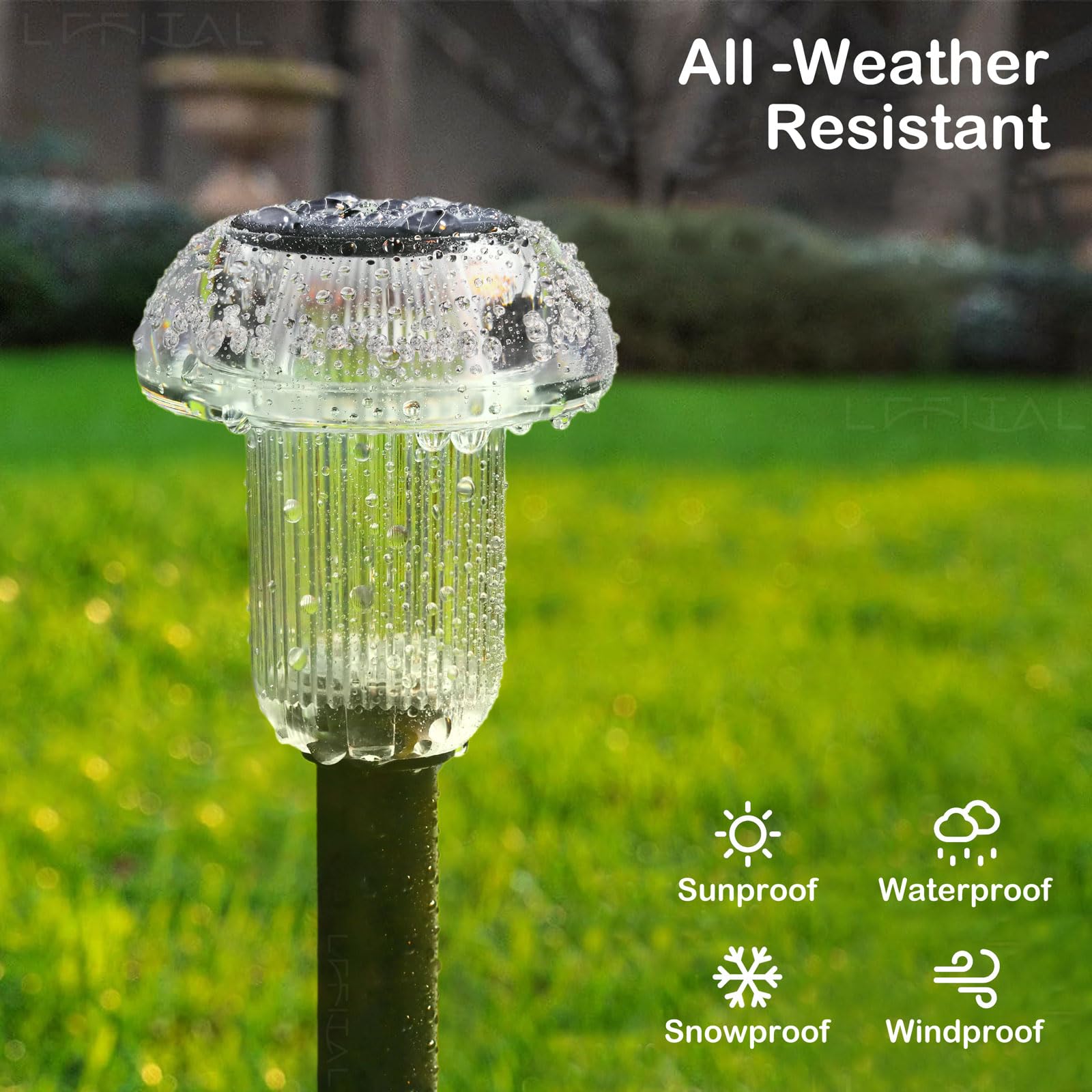 Lffital Solar Pathway Lights Outdoor Solar Mushroom Lights Outdoor 8 Pack Outside Led Lighting Stake Waterproof For Path, Lawn, Garden,Driveway, Landscape,Backyard,Courtyard(Warm White)