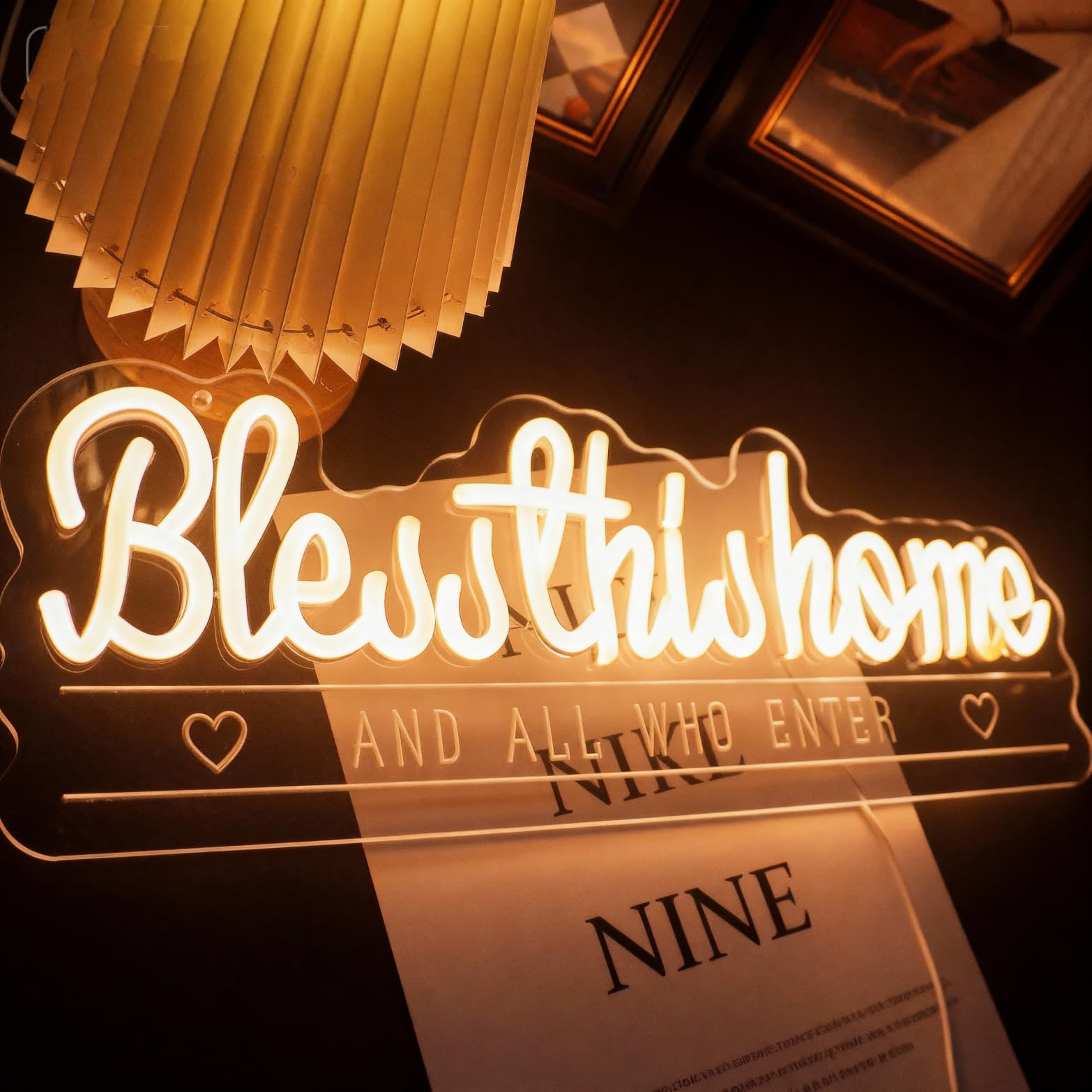 Bless This Home And All Who Enter Neon Sign  Positive Quotes Decorative Neon Lights For Home Room Wall Decor Neon Light Sign  Christmas Birthday Thanksgiving Gift