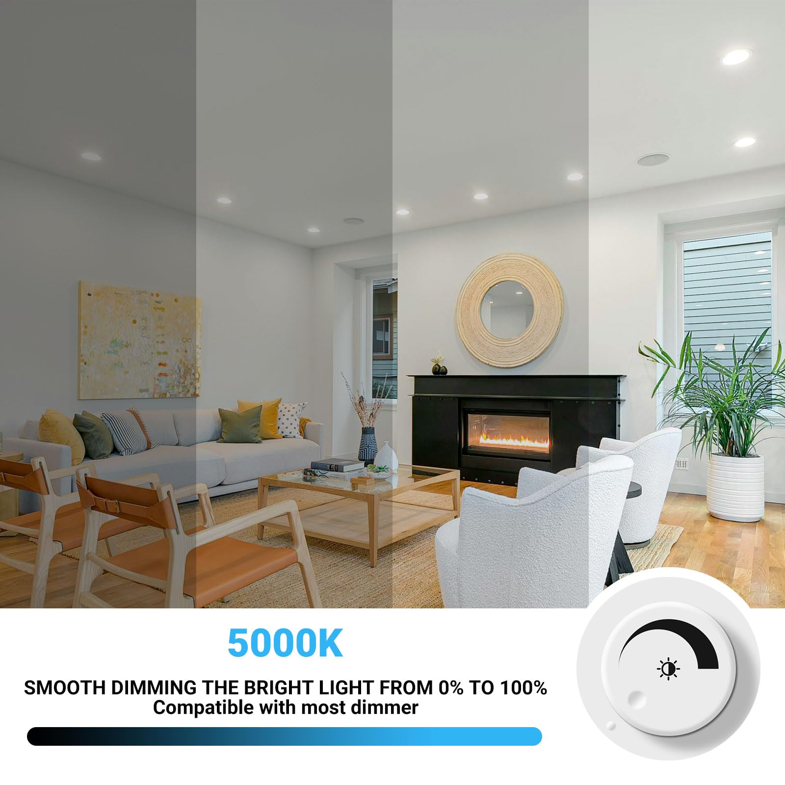 Listocasa Gu10 Led Light Bulbs,5.5W(55W Halogen Equivalent), Dimmable Spotlight Gu10 Led Bulbs, Full Glass Cover Recessed Track