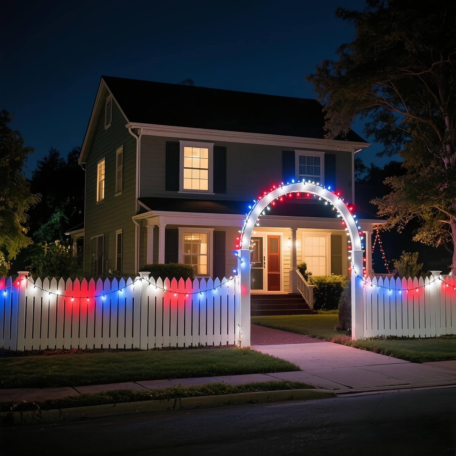 Jinbest Red White And Blue Christmas Lights, Ul Certified And Commercial Grade 100 Led Christmas Decorations String Lights, For