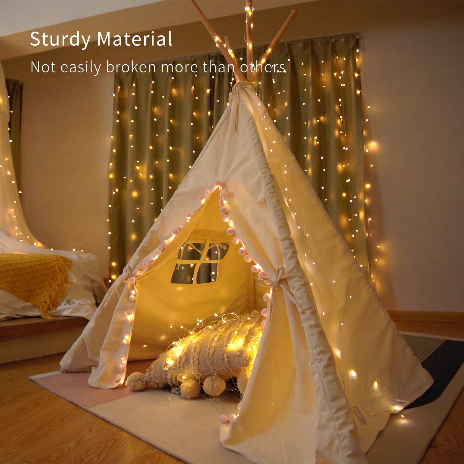 Homemory Fairy Lights 33 Ft 100 LED Battery Operated Waterproof Warm White HXD10MNBT2 for Christmas Wedding Outdoor Decor