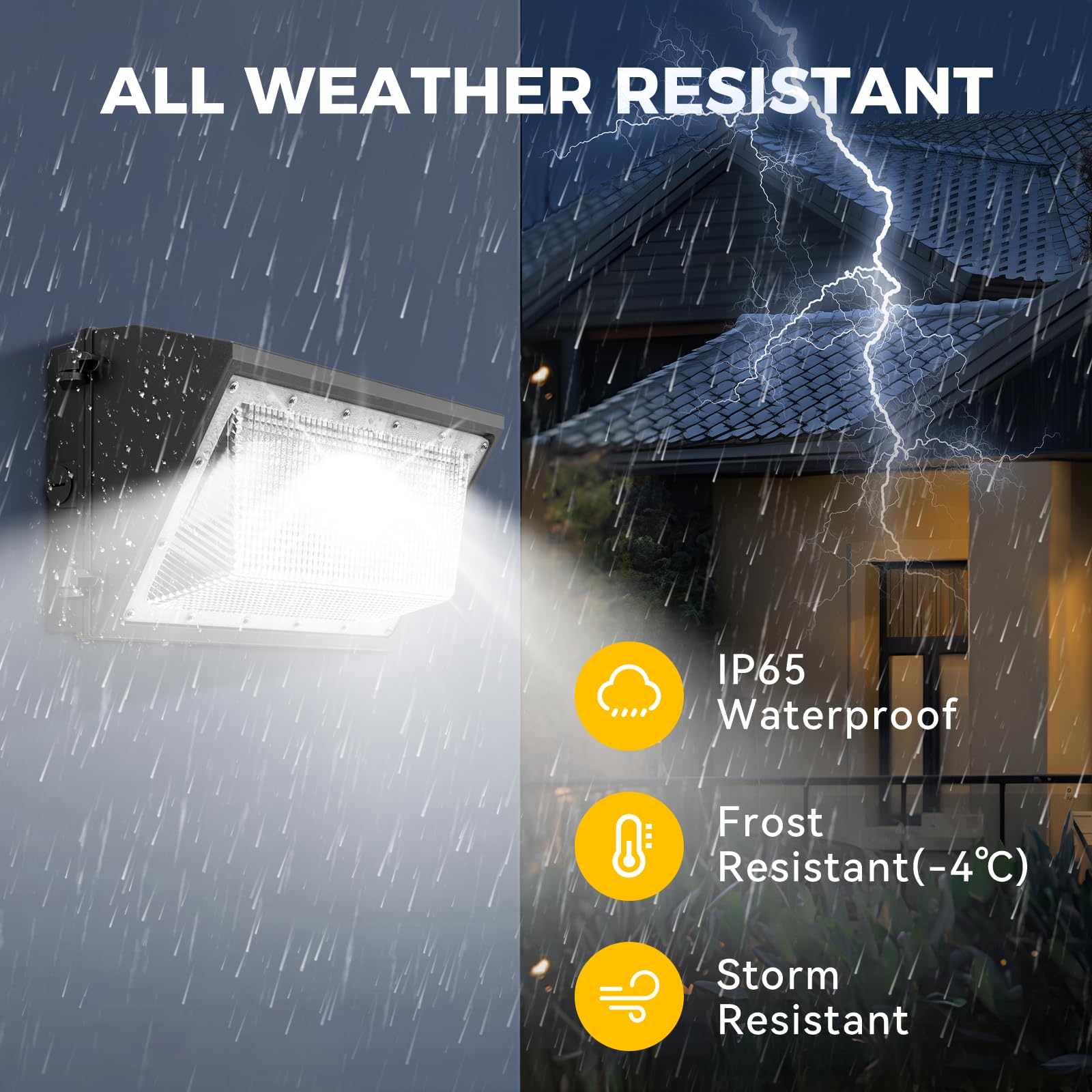 AIKVSXER 130W LED Wall Pack Light – 20,800LM, Dusk to Dawn, IP65 Waterproof, Model WP15W-130W-S00DN-BK,