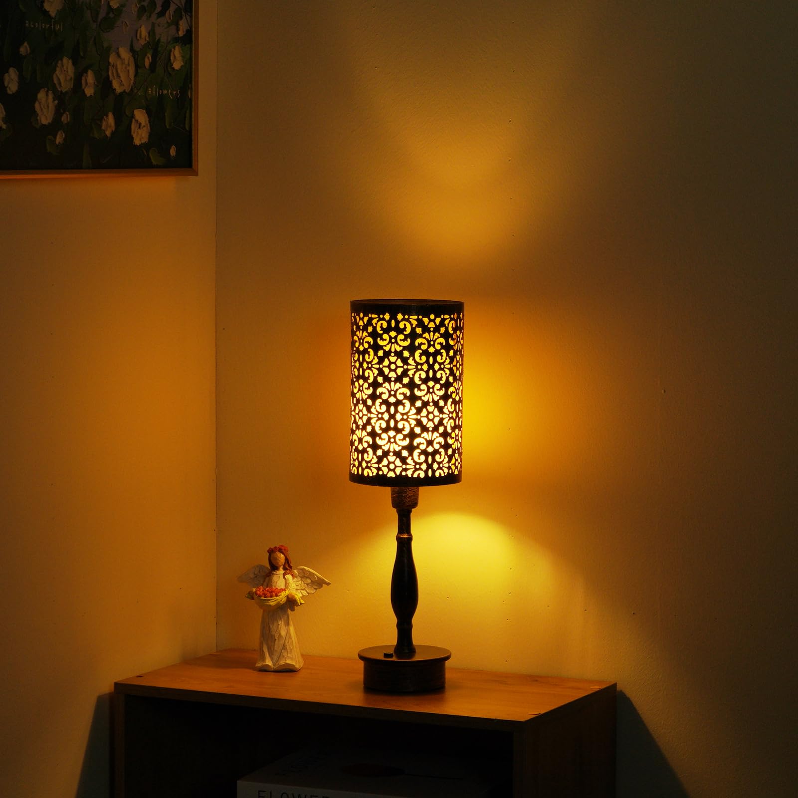 UMEXUS LED Cordless Table Lamp, Touch Dimmer, Small Bronze Metal, Model 17721M3, Vintage Style for Home and Outdoor Use