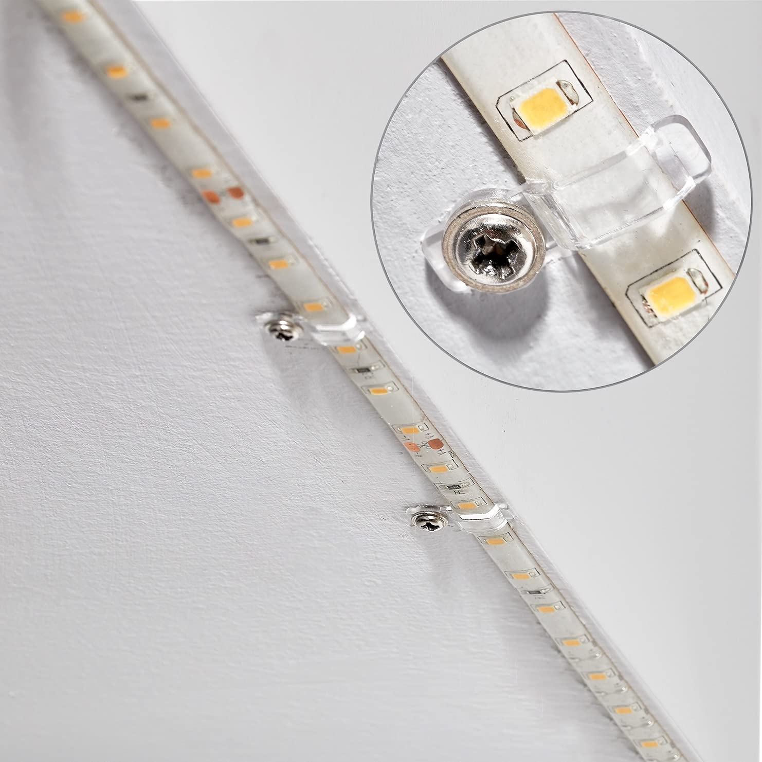 Mmsd 100 Pack Led Strip Light Clips Strip Light Mounting Brackets With 102 Screws Suit For 8Mm Wide Waterproof Strip Light