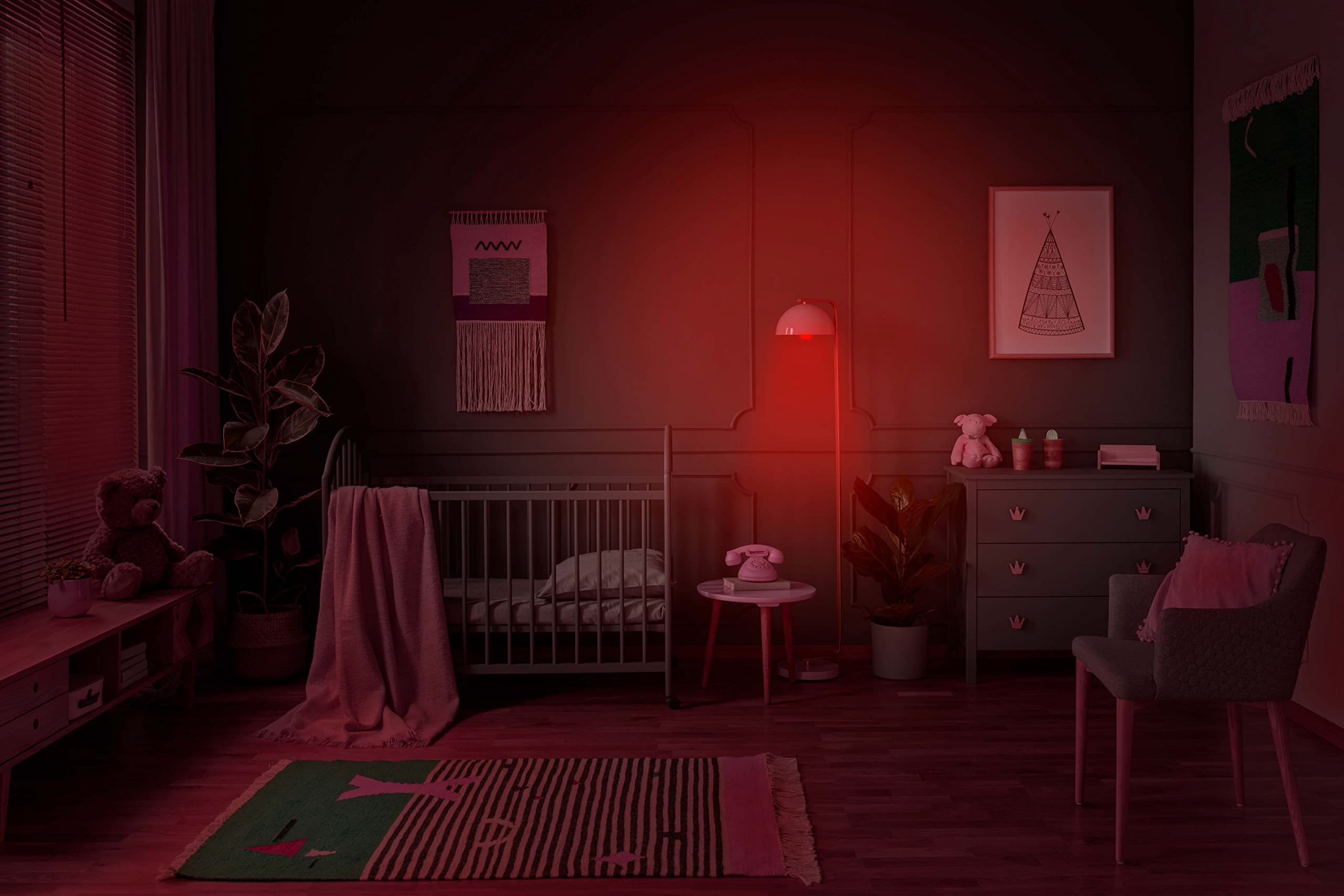 hooga Sleep Light Bulb - 7W Red LED, Blue Light Blocking, Healthy Sleep, Baby Nursery Light, Model: hooga_bulb_red_single_7w