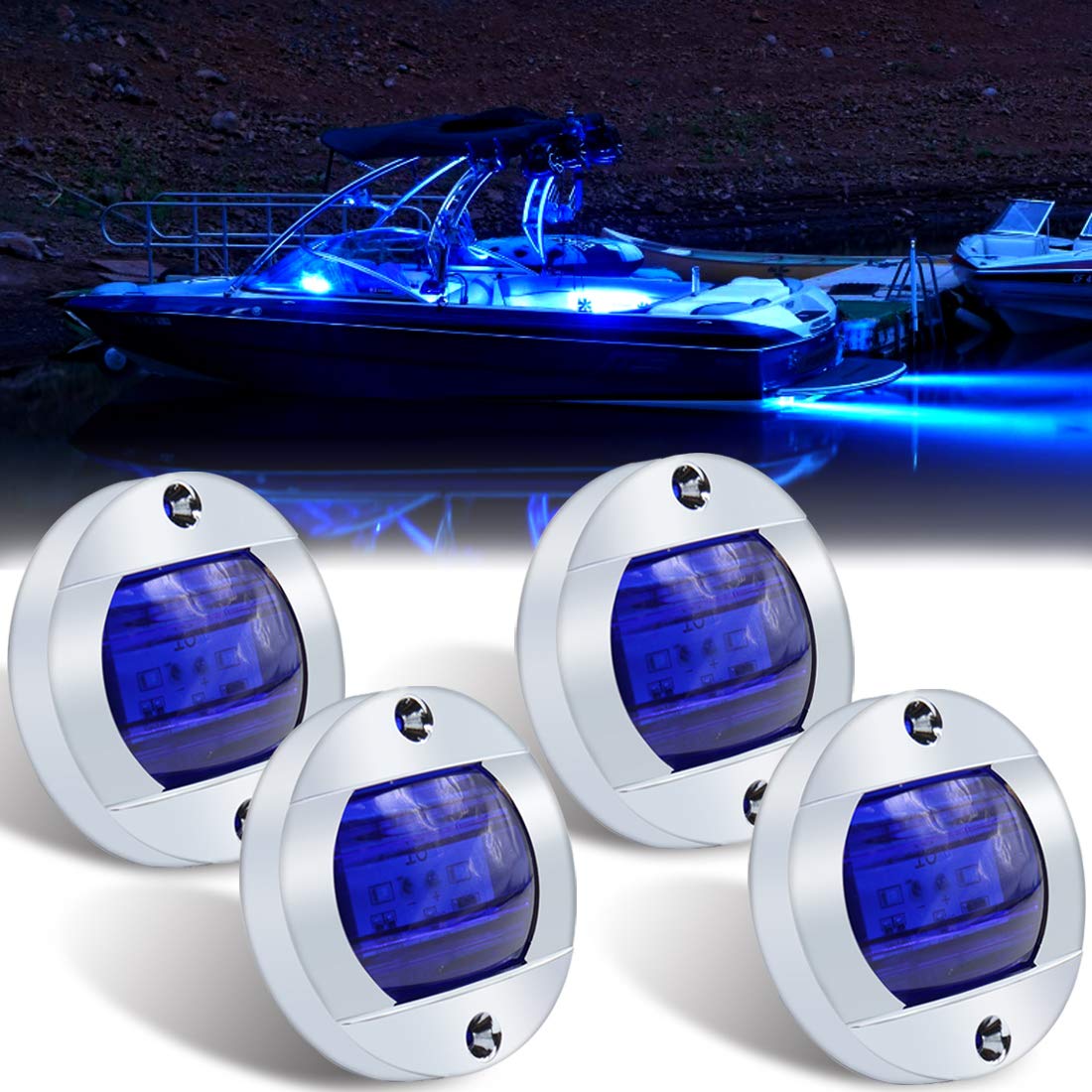 Boaton LED Night Fishing Lights, Marine Boat Interior Lights, Blue